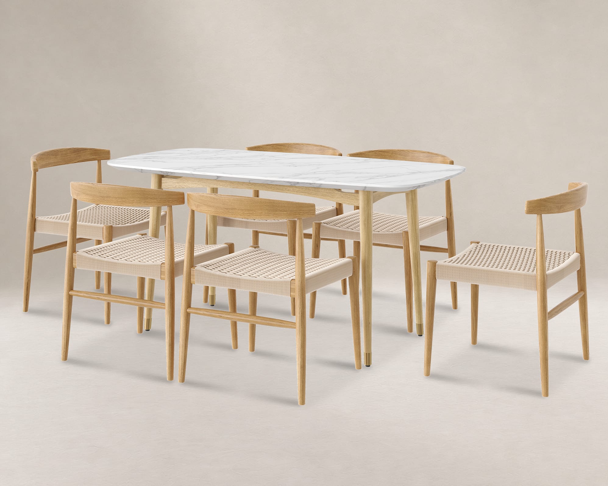 Kelsey Marble Dining Table with Austen Chair Set 1