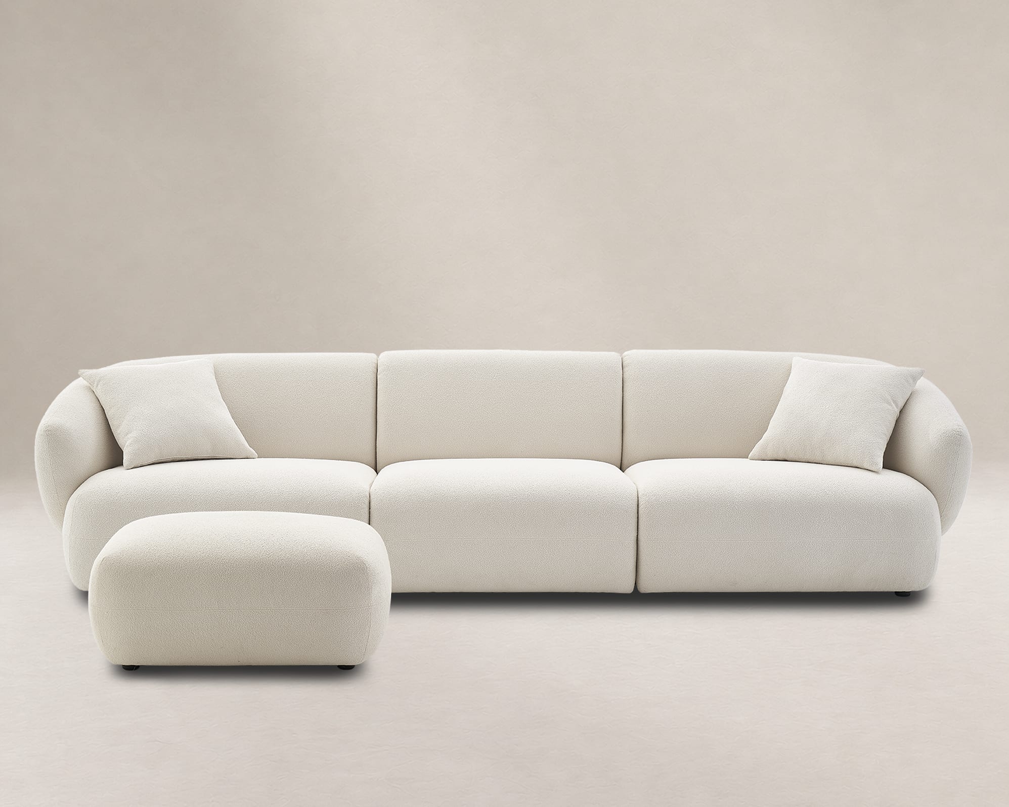Auburn Performance Fabric Extended 3 Seater Sofa with Ottoman 2