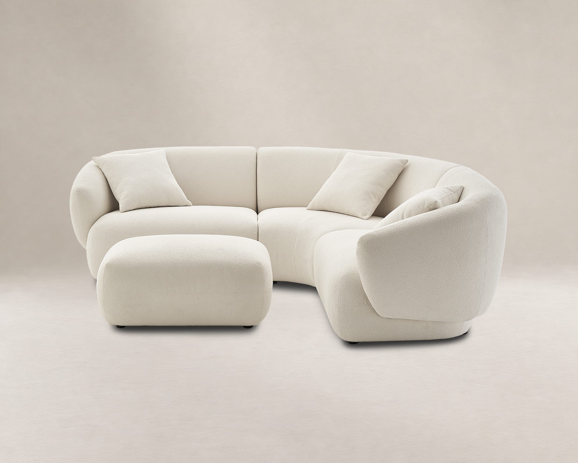 Auburn Performance Fabric Sectional Sofa with Ottoman 2