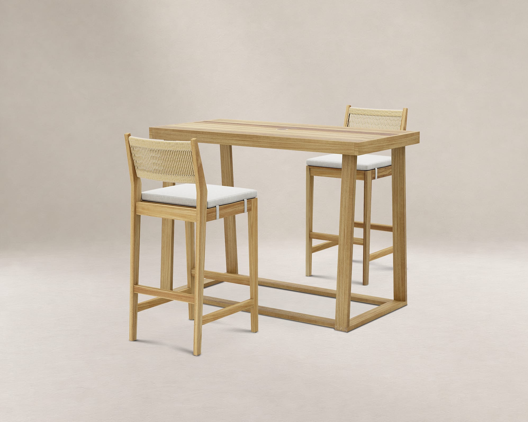 Rio Outdoor Teak Bar Table & Stool Set 1