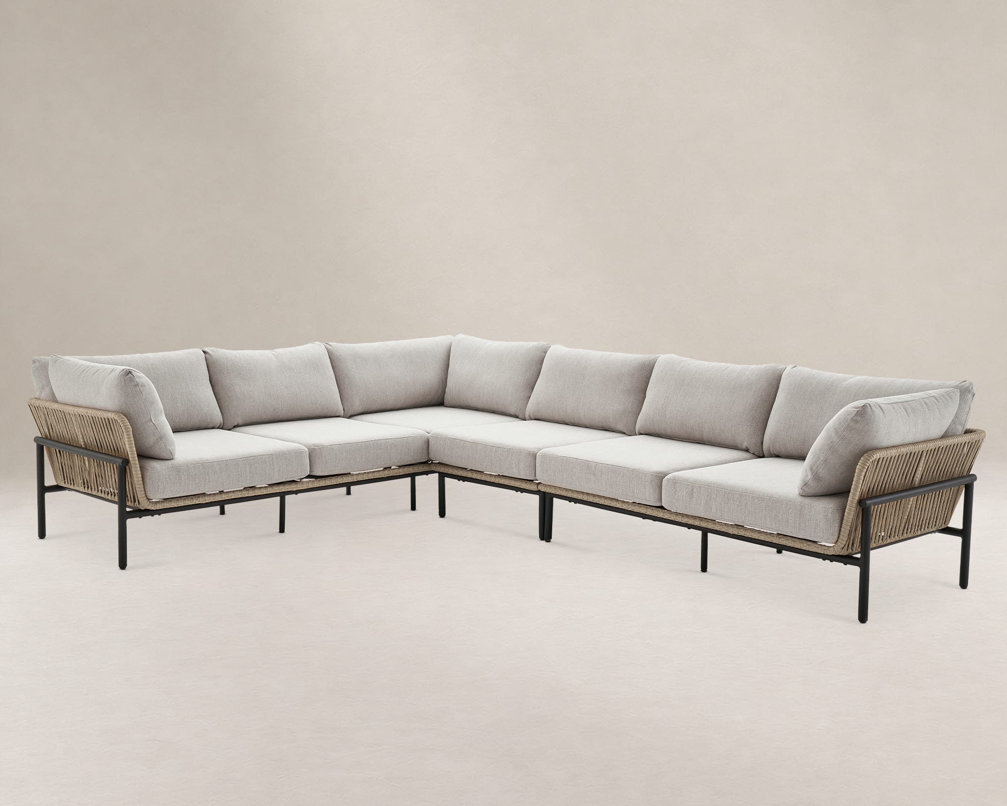 Sierra Outdoor Extended L-Shape Sectional Couch 0