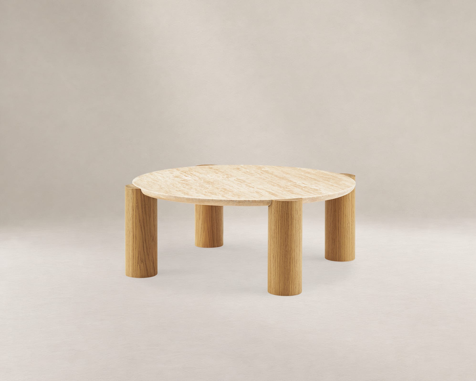 Albie Travertine Round Coffee Table 1