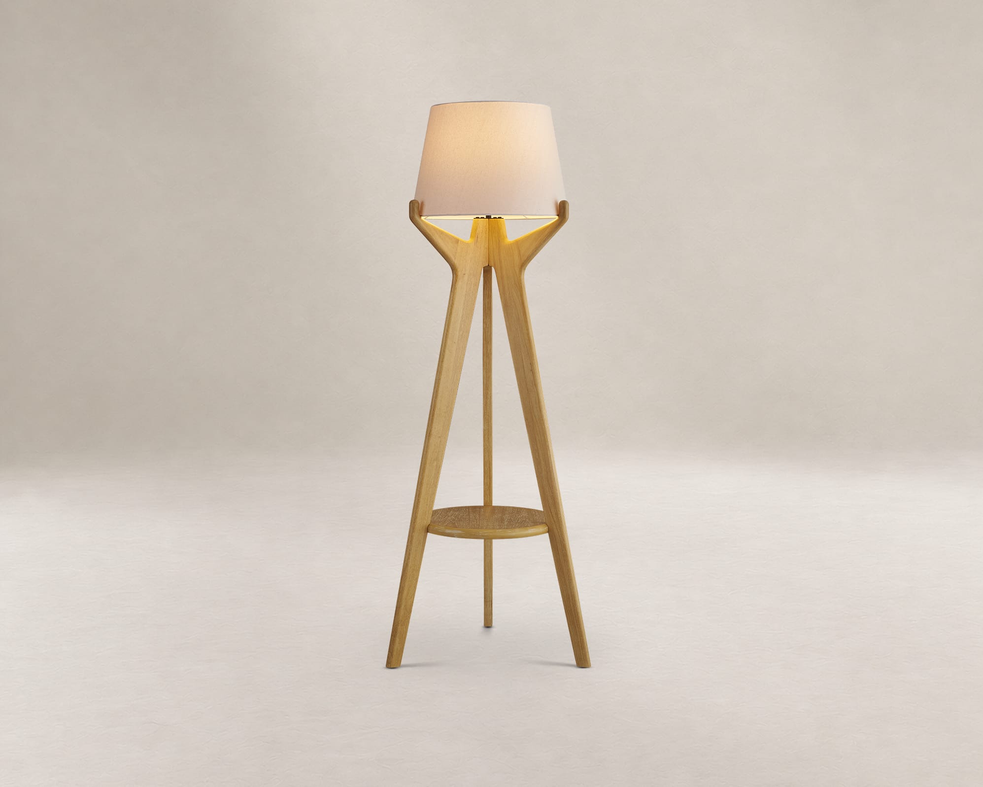 Karo Tripod Floor Lamp, Whitewashed 1