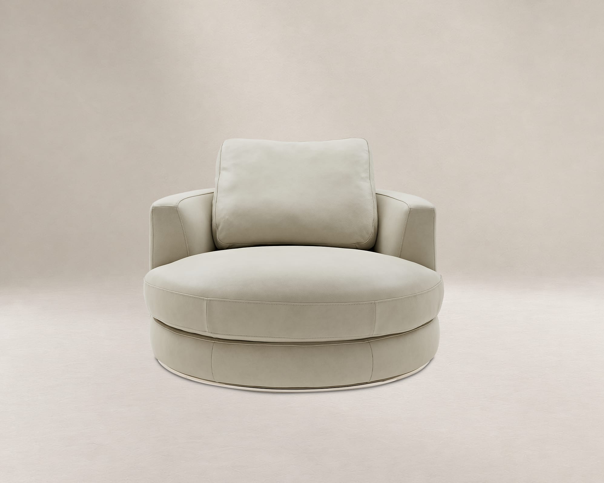 Hamilton Leather Round Swivel Armchair 1