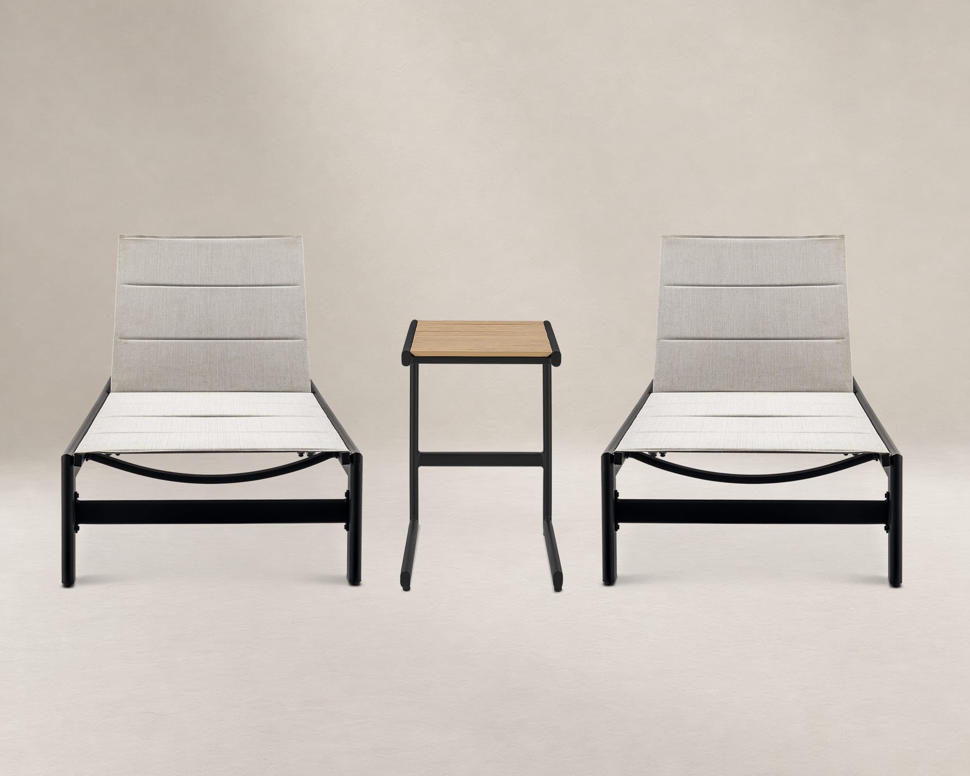 Sorrento Outdoor 2 Chaise Lounges & C Table Set 1