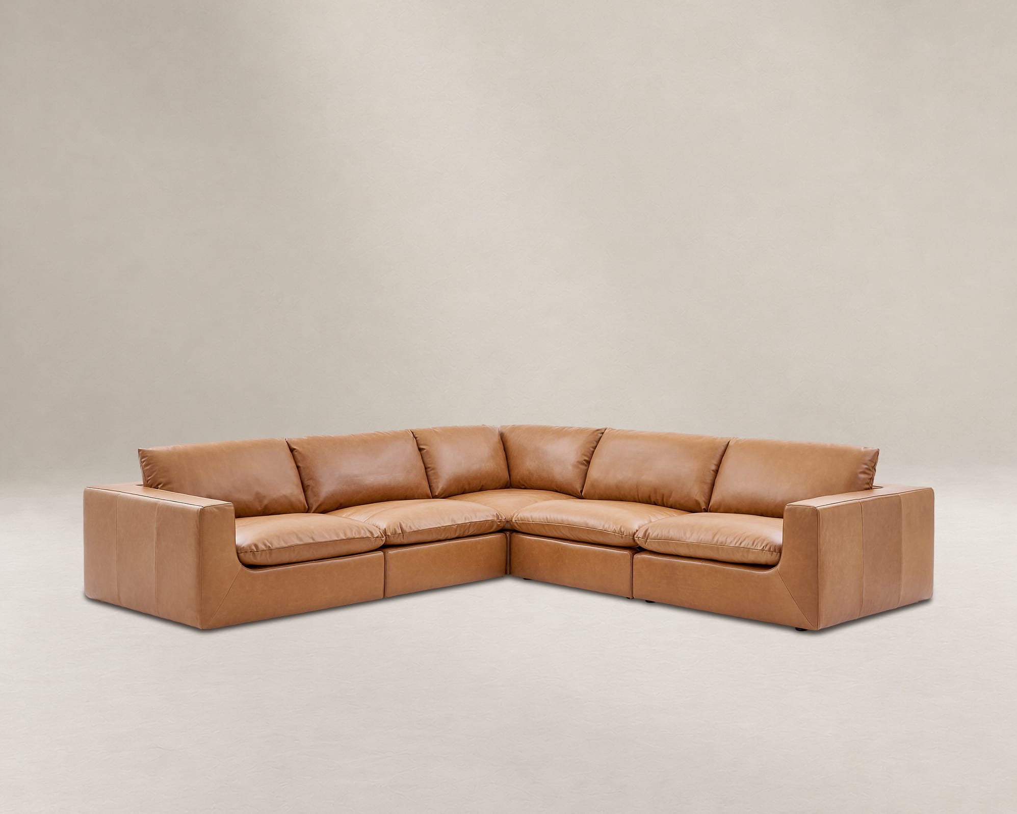 Dawson Leather L-Shape Sectional Sofa 2