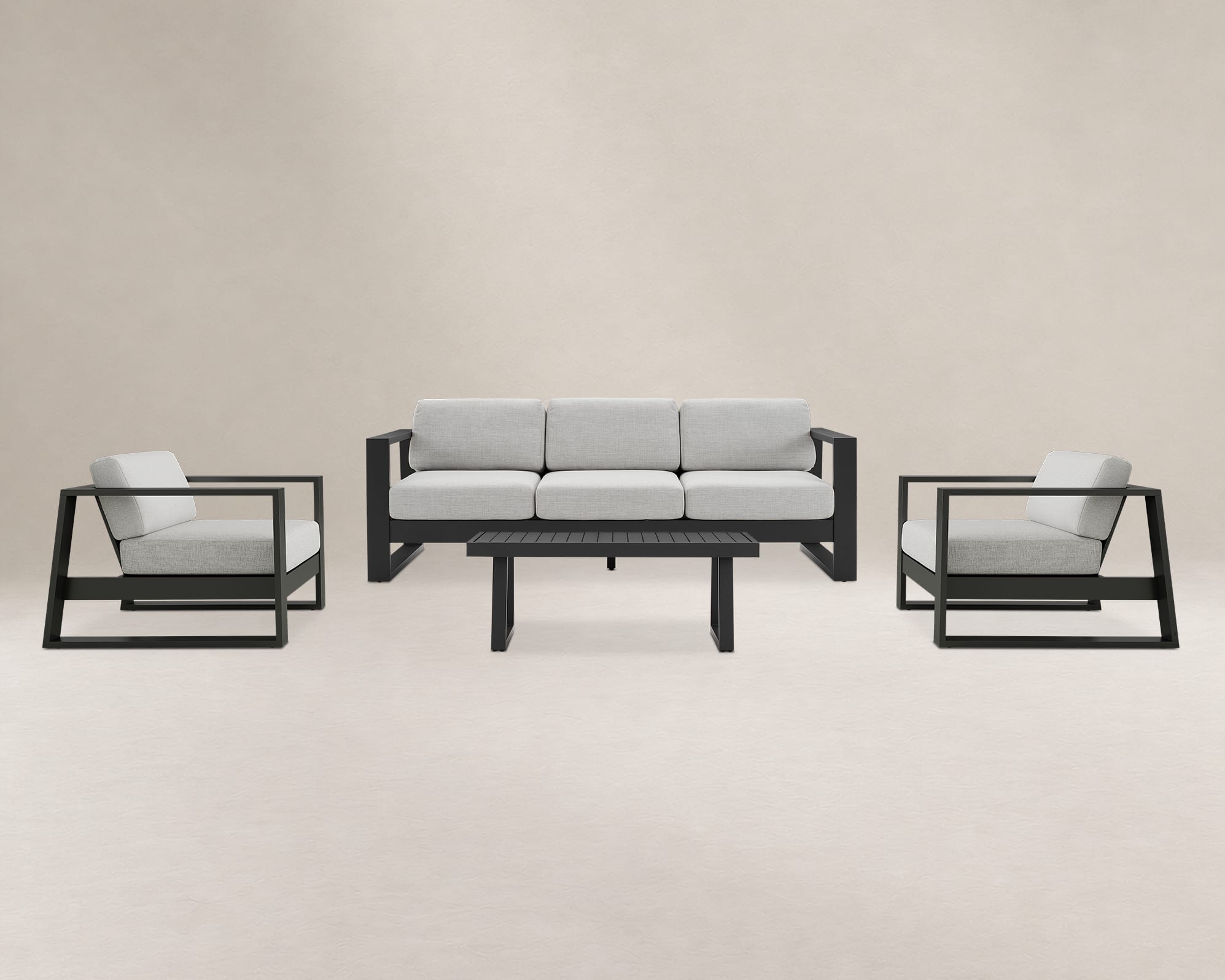 Rio Outdoor 3 Seater Sofa, 2 Lounge Chairs & Table Set 1