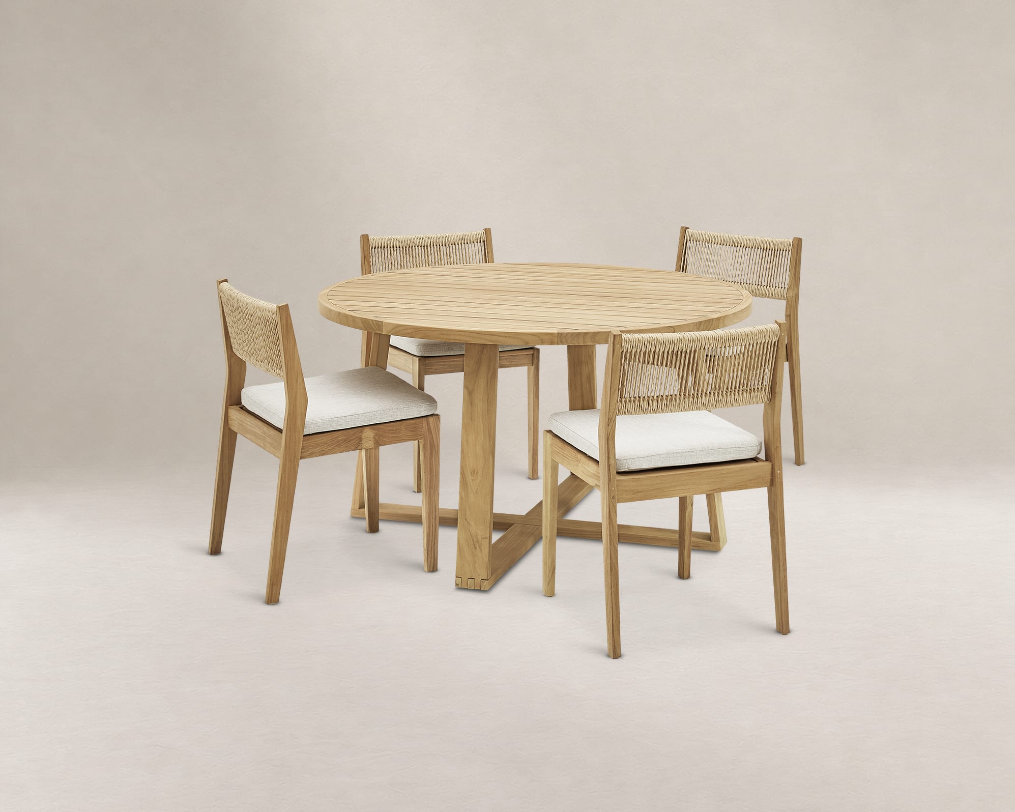 Rio Outdoor Round Dining Table with 4 Chairs Set 1