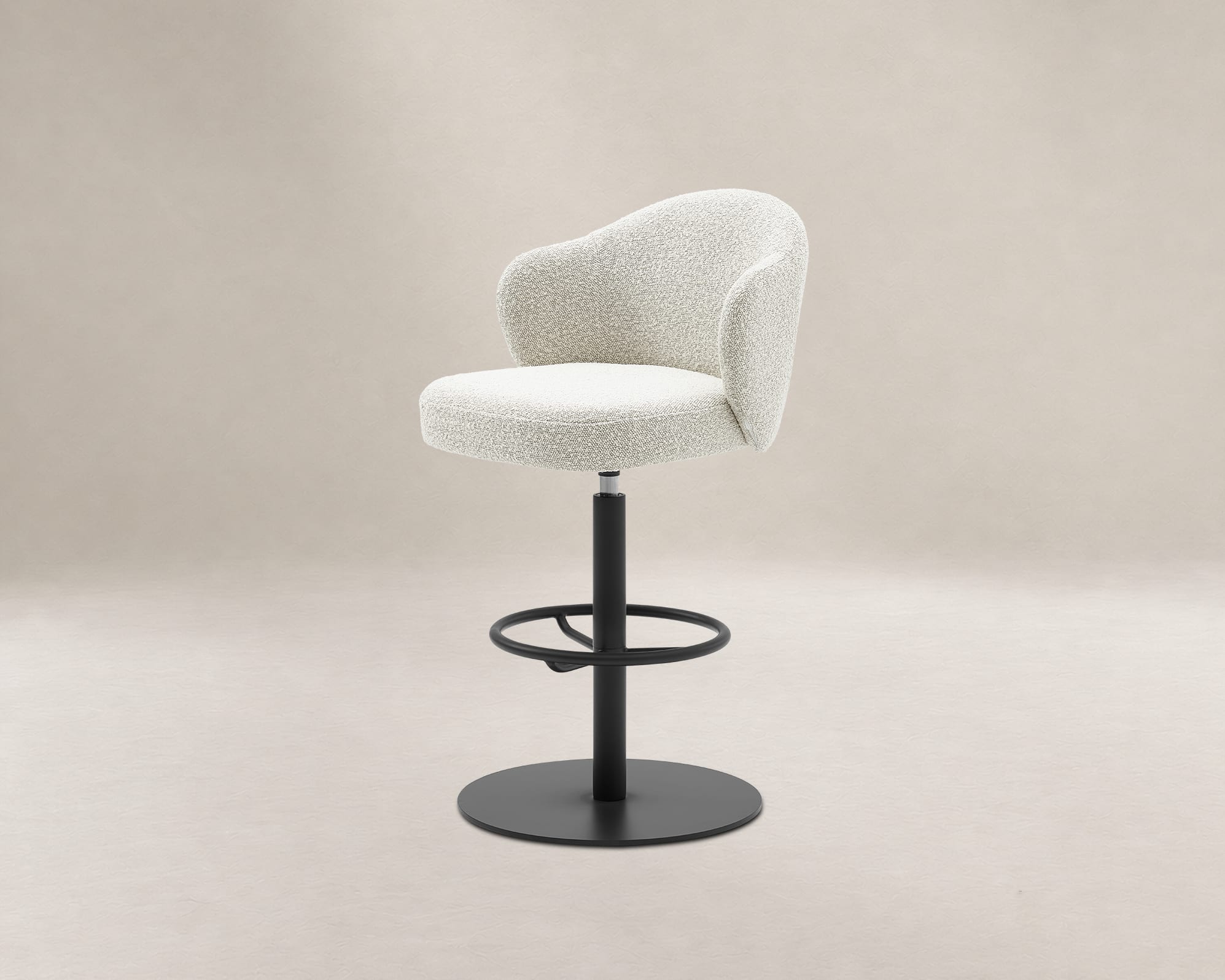 Simone Performance Bouclé Counter Stool, Matt Black 0