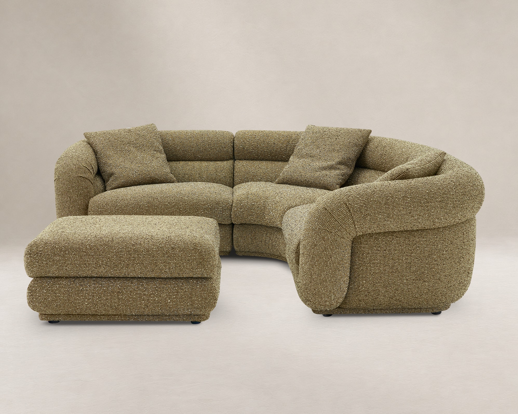 Solari Performance Fabric Sectional Sofa with Ottoman 1