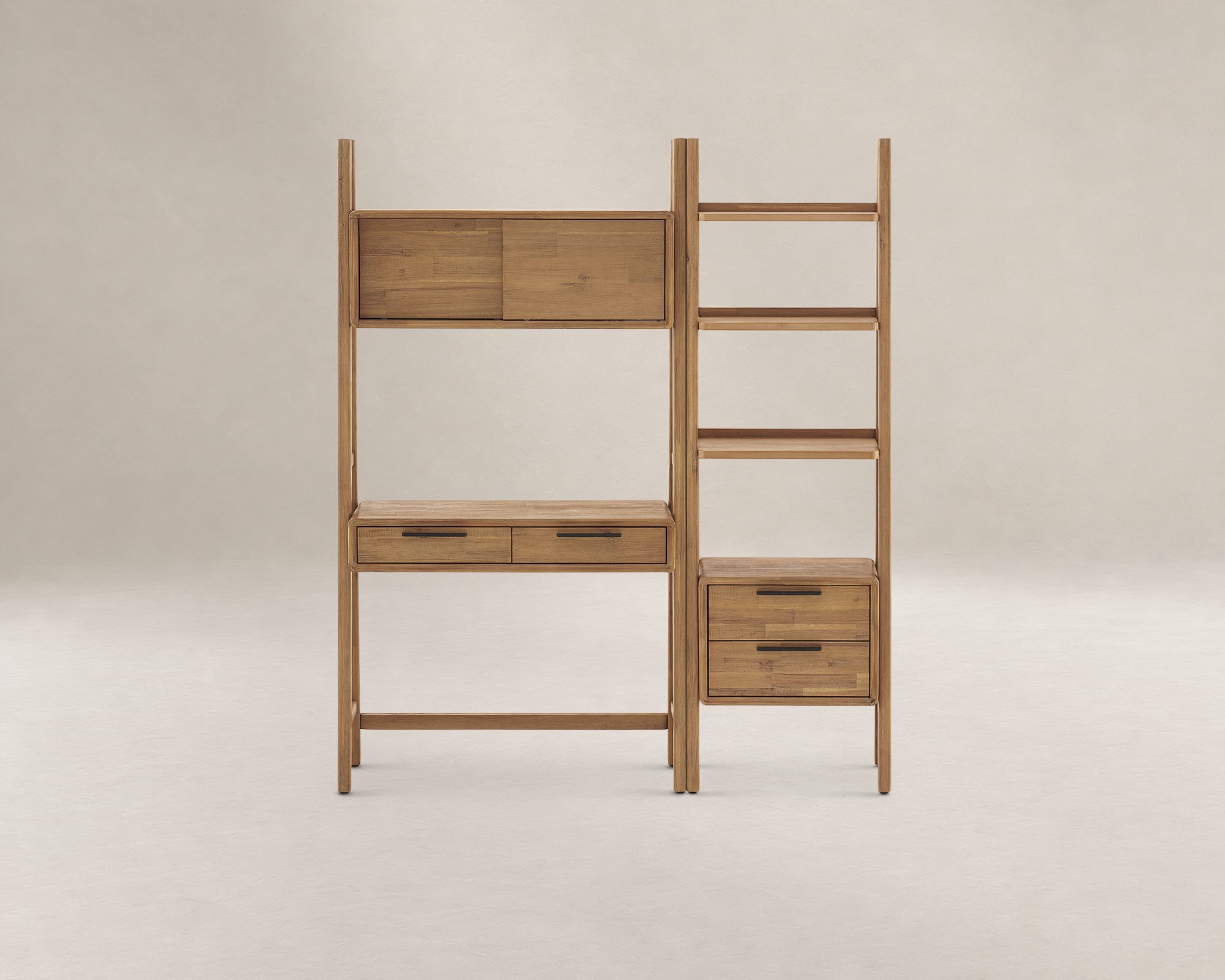 Seb Wall Desk with Bookcase Set 1