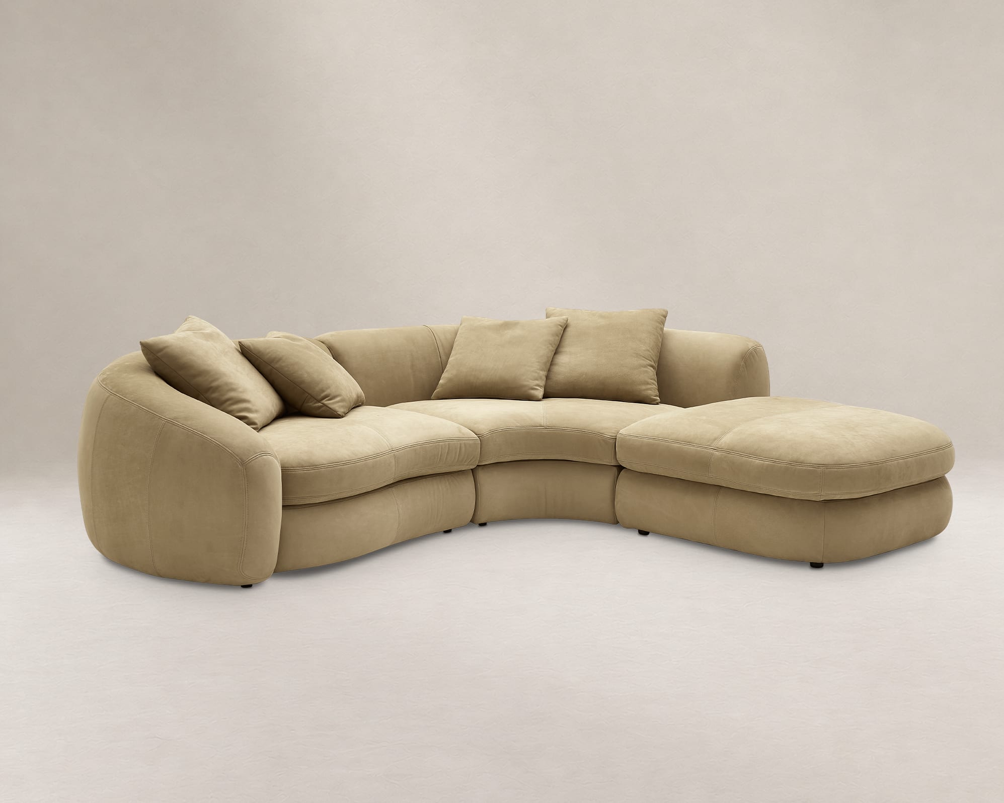 Fable Leather Single Arm Sectional Sofa 1