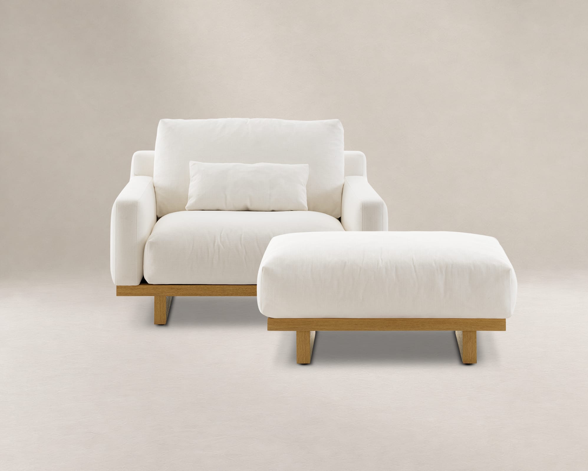 Mori Performance Fabric Armchair with Ottoman 2
