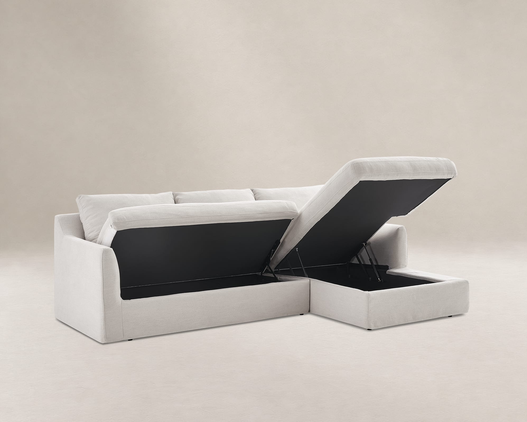Agnes Slipcover Storage Chaise Sectional Couch 3