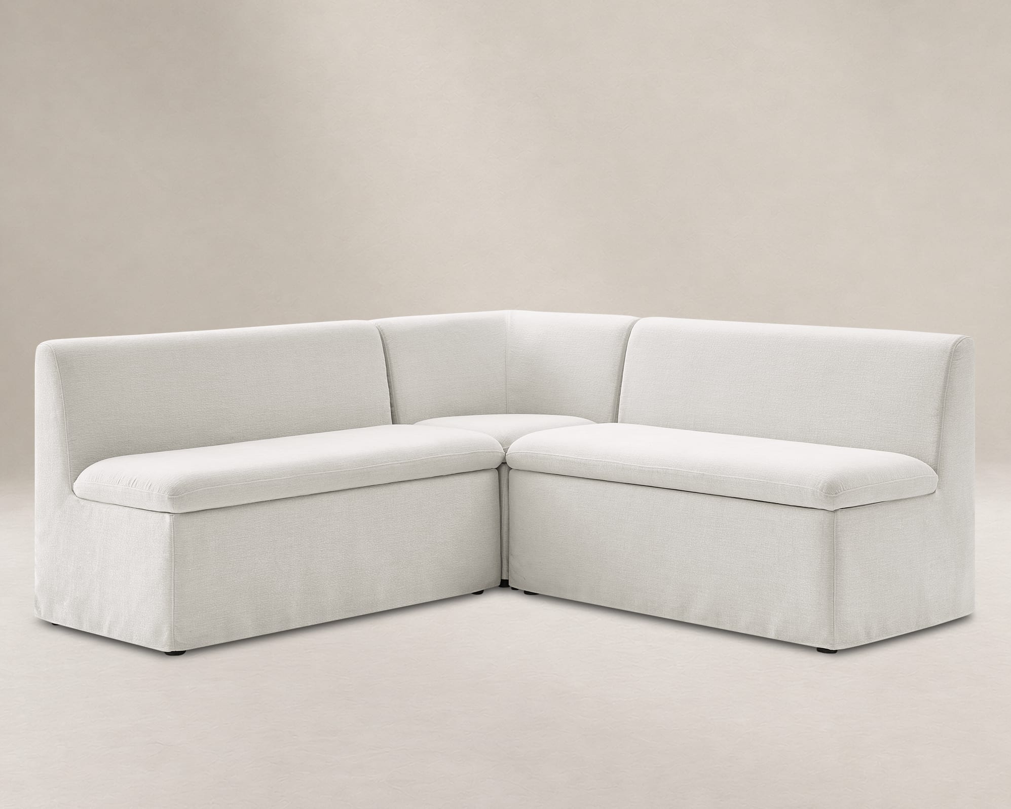 Callie Slipcover Extended L-Shaped Storage Banquette 1
