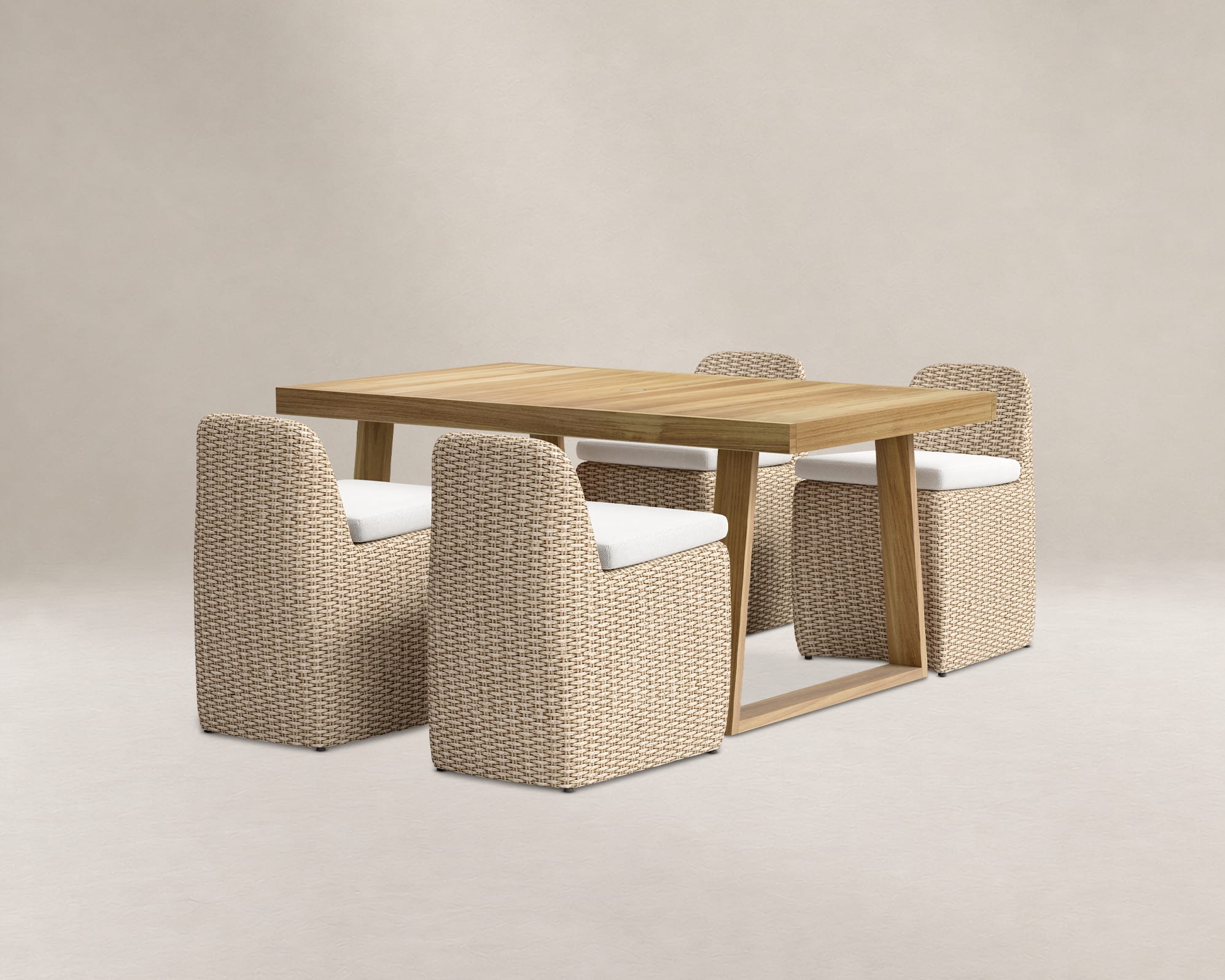 Rio Outdoor Teak Dining Table with Lorna Dining Chairs Set 1