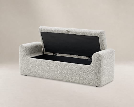 Dakota Performance Bouclé Storage Bench – Castlery US