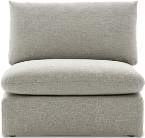 Dawson Armless Sofa, (Textured Linen Weave) Medium Grey