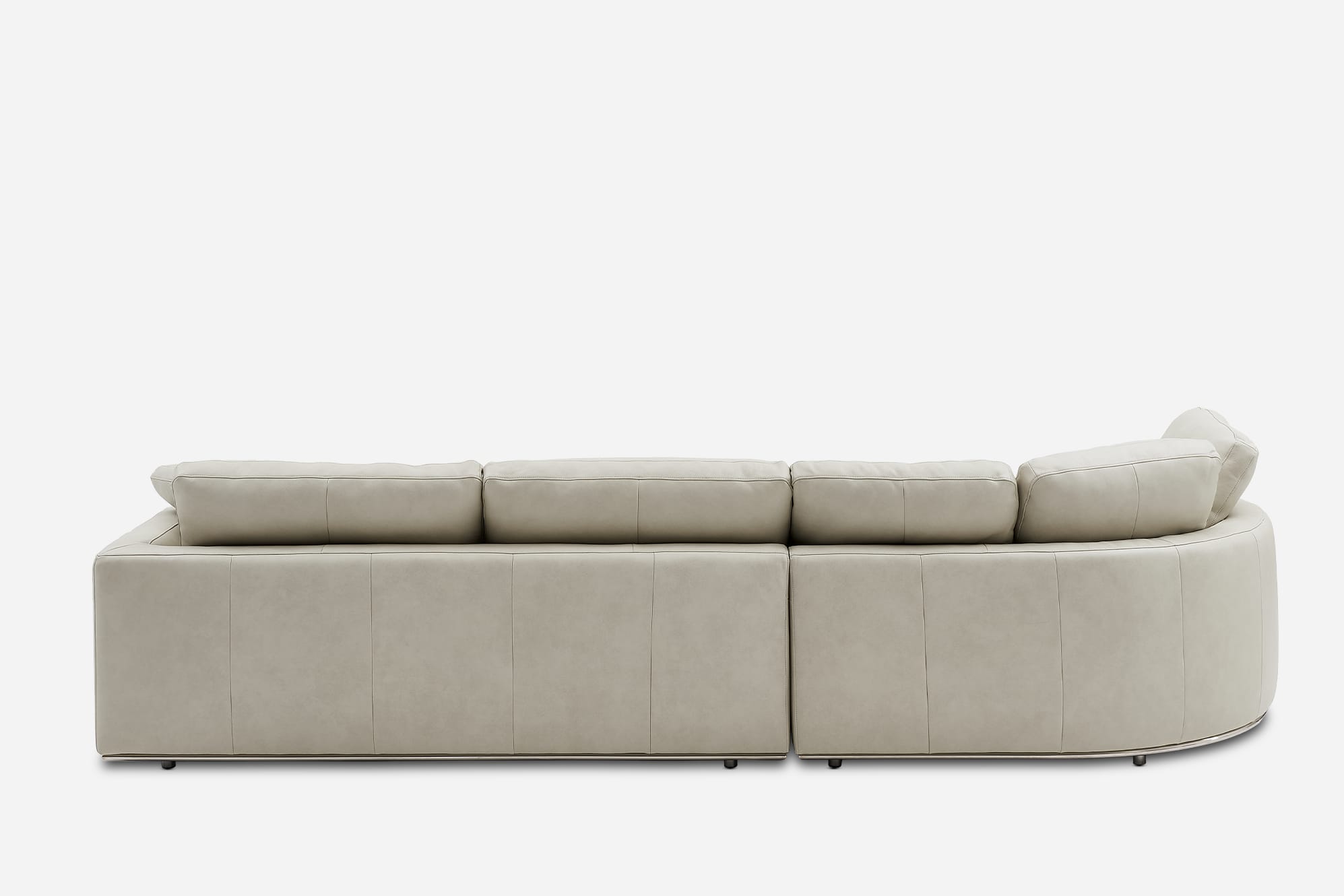 Hamilton Leather Round Chaise Sectional Sofa Castlery US