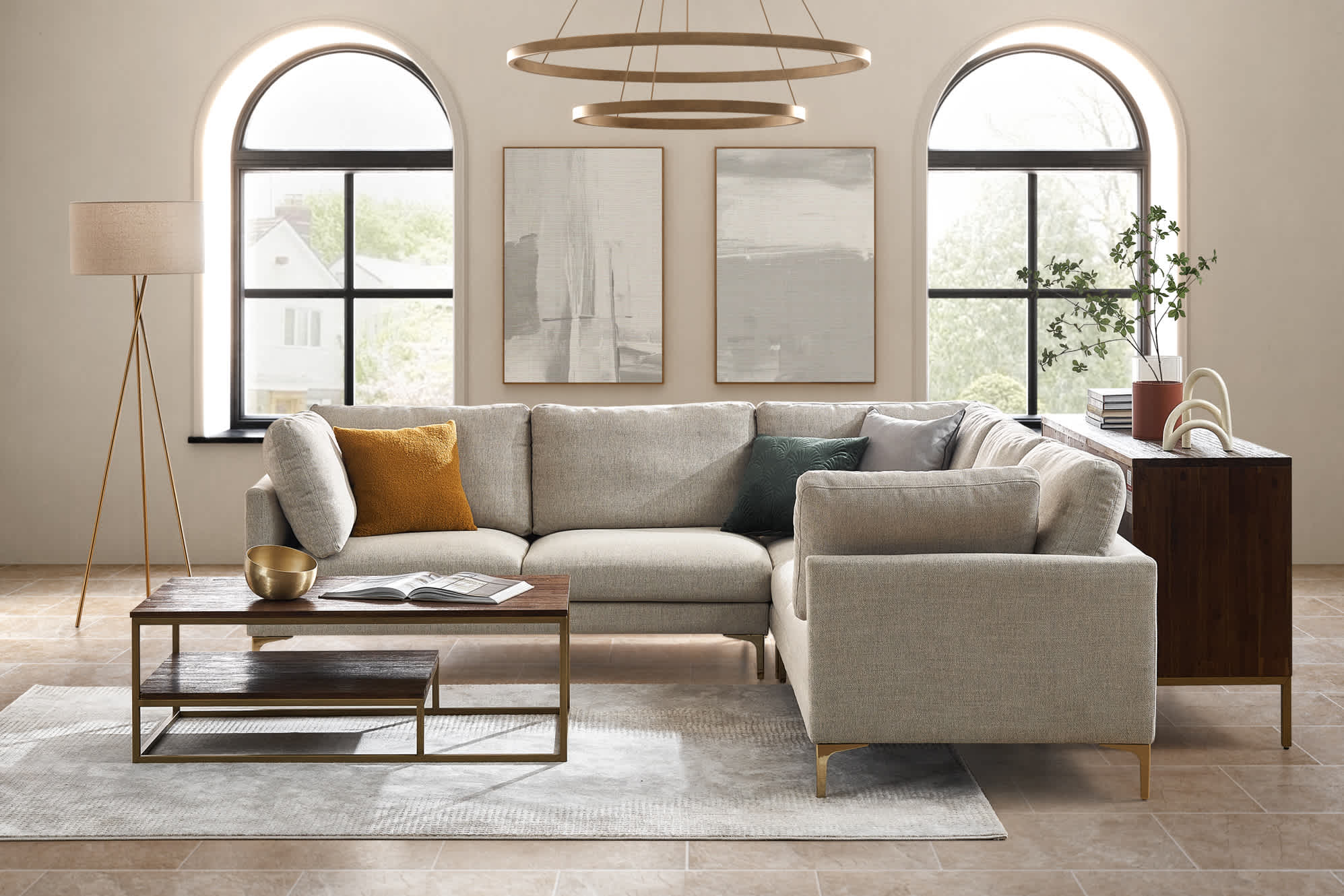 Adams L-Shape Sectional Couch 2