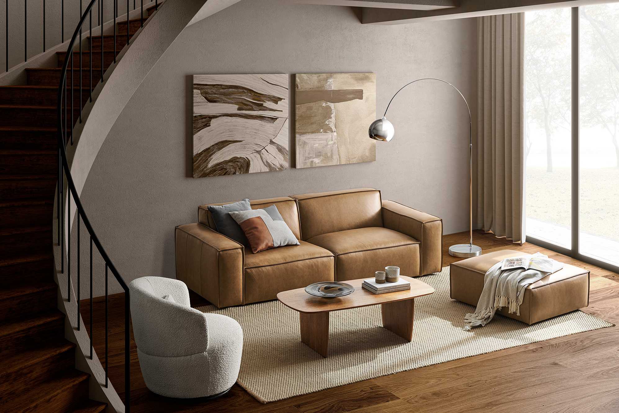 Jonathan Leather Ottoman 3