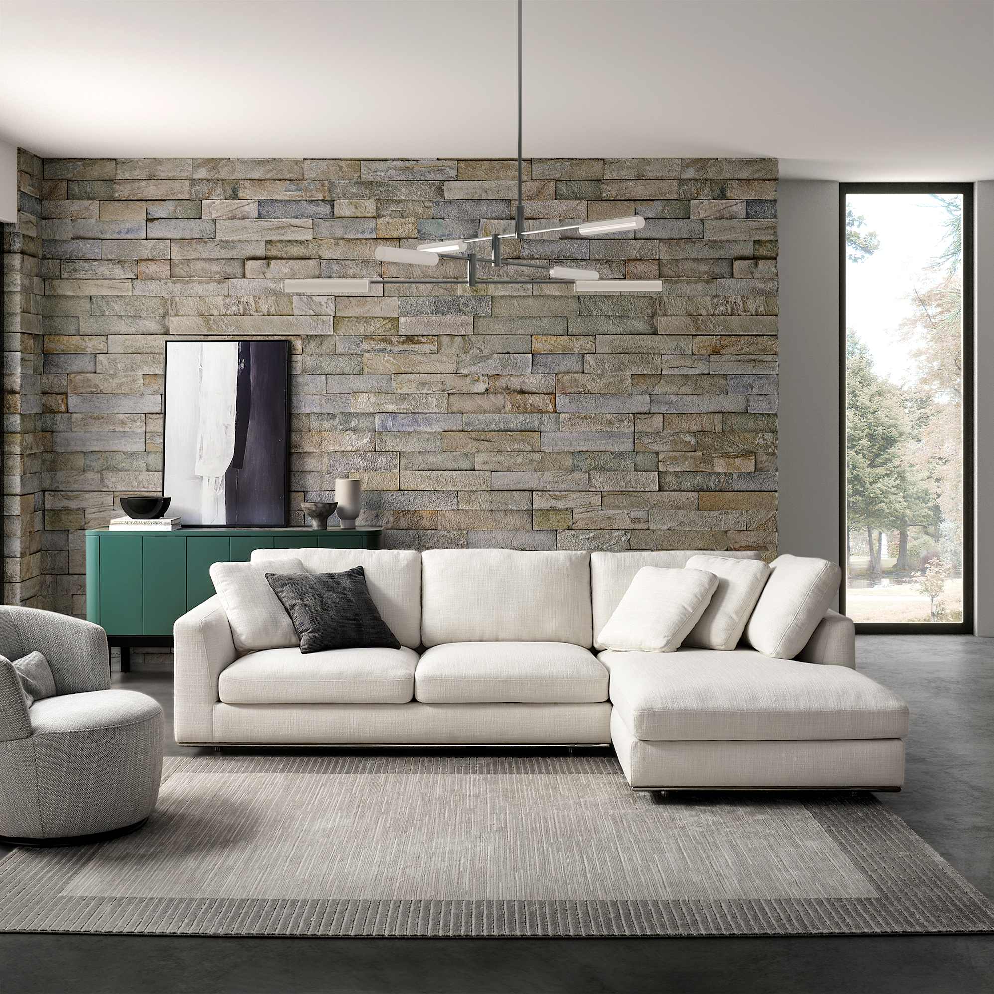 Hamilton Chaise Sofa with Storage Footstool 3
