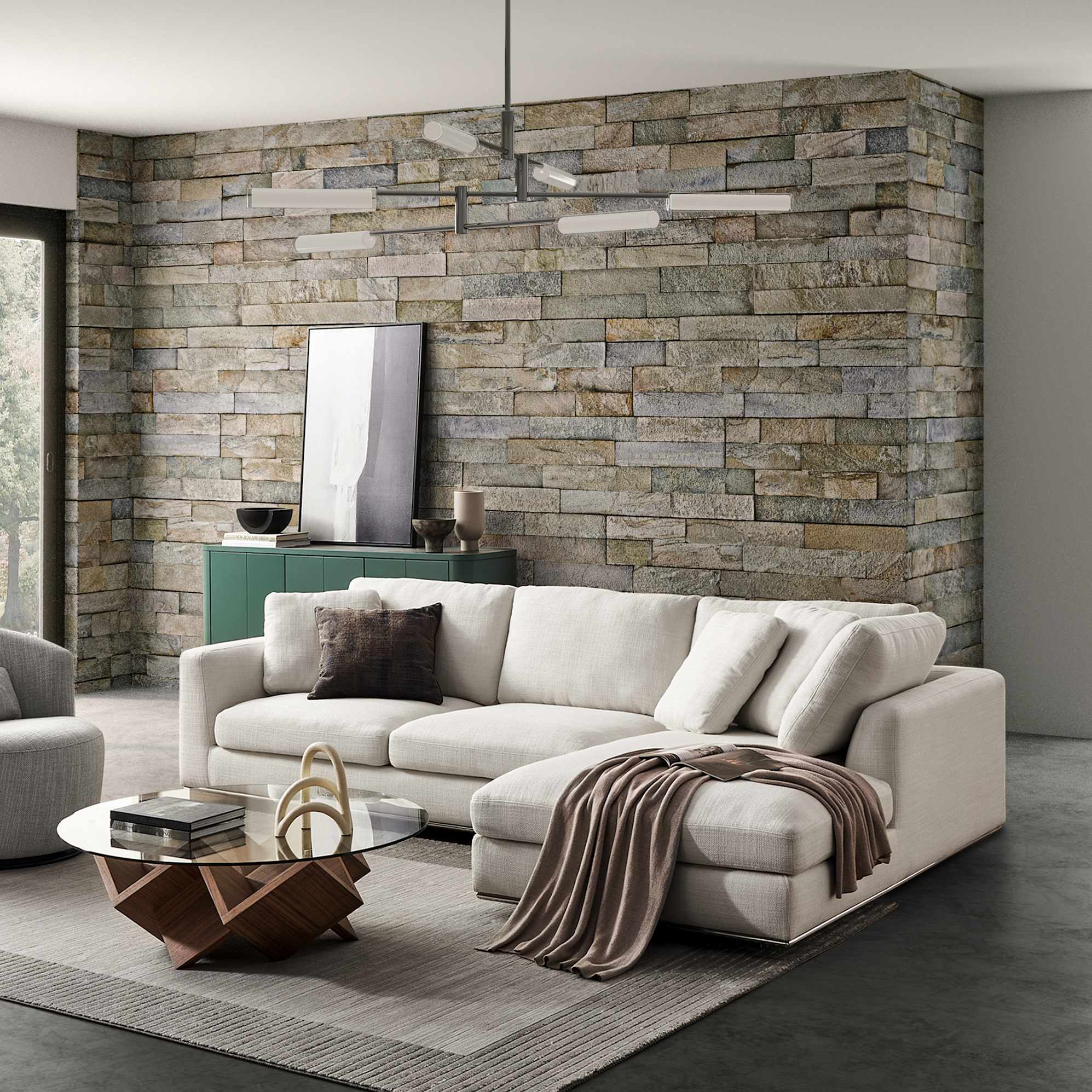 Hamilton Chaise Sectional Couch with Storage Ottoman 4