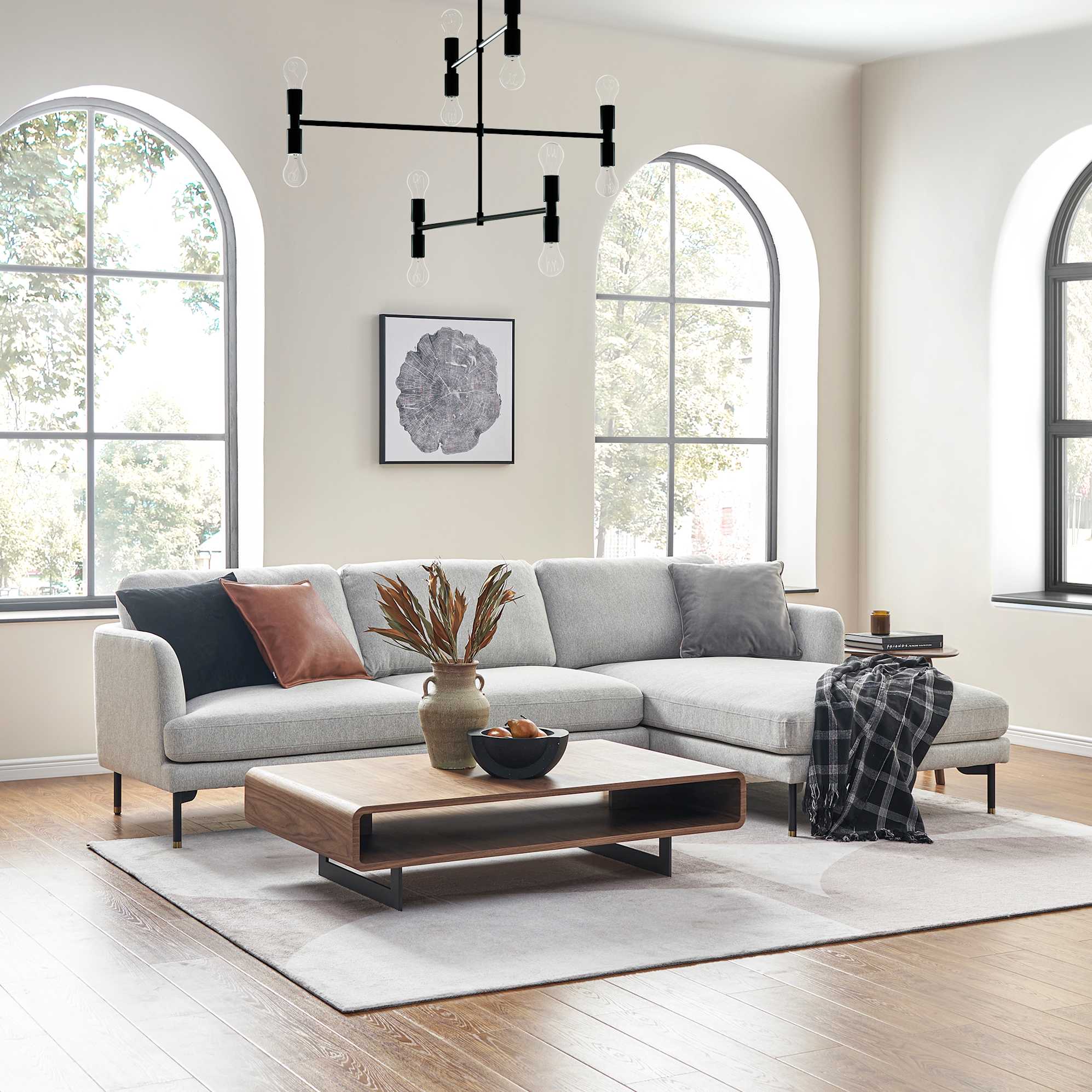 Pebble Chaise Sectional Sofa 4
