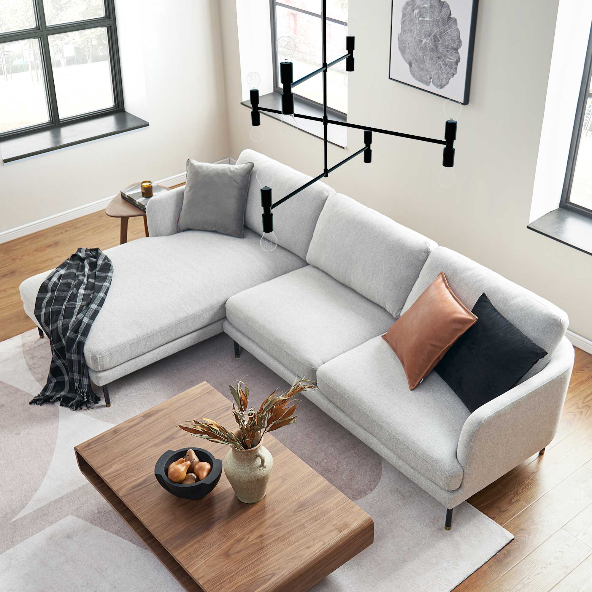 Pebble Chaise Sectional Sofa 3