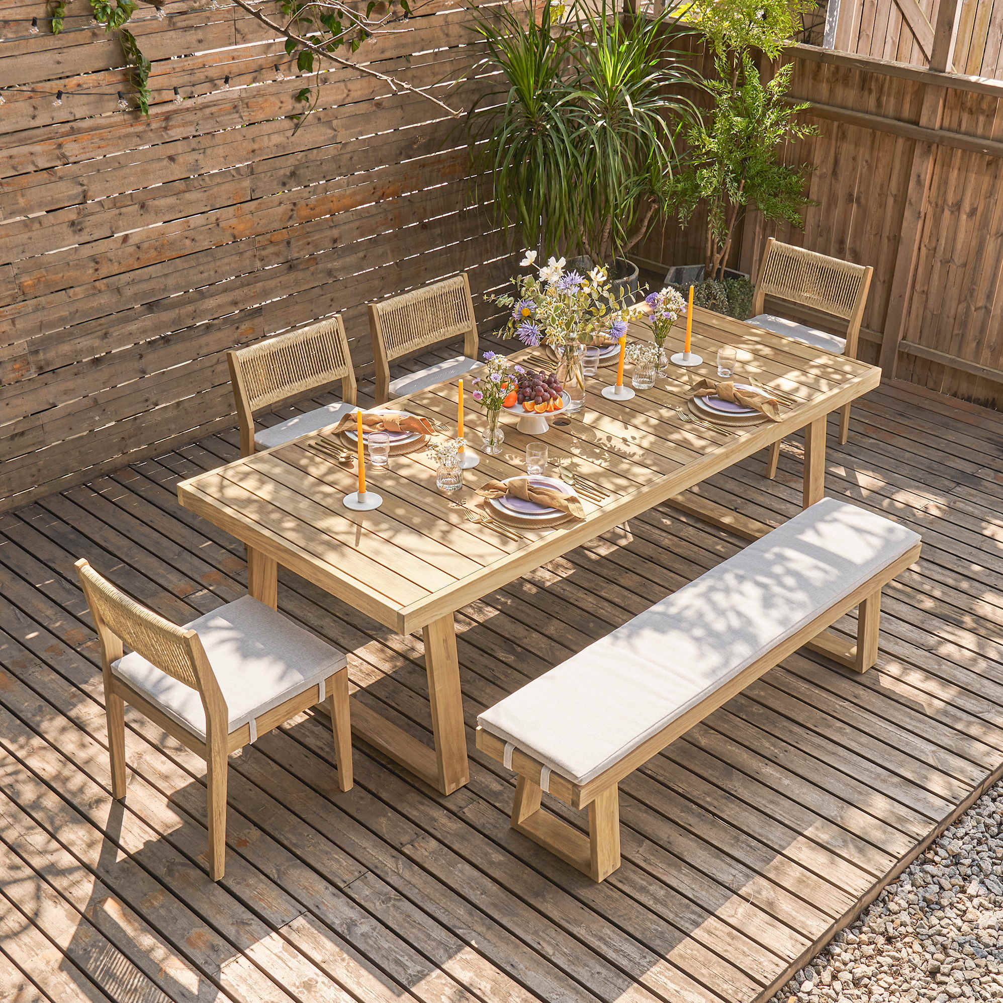 Rio Outdoor Dining Bench 3