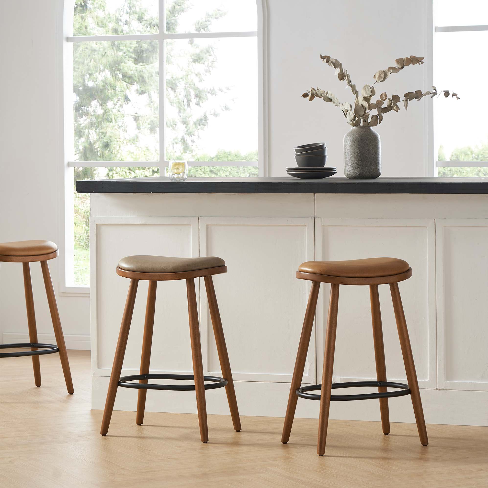 Abel Leather Counter Stool 3