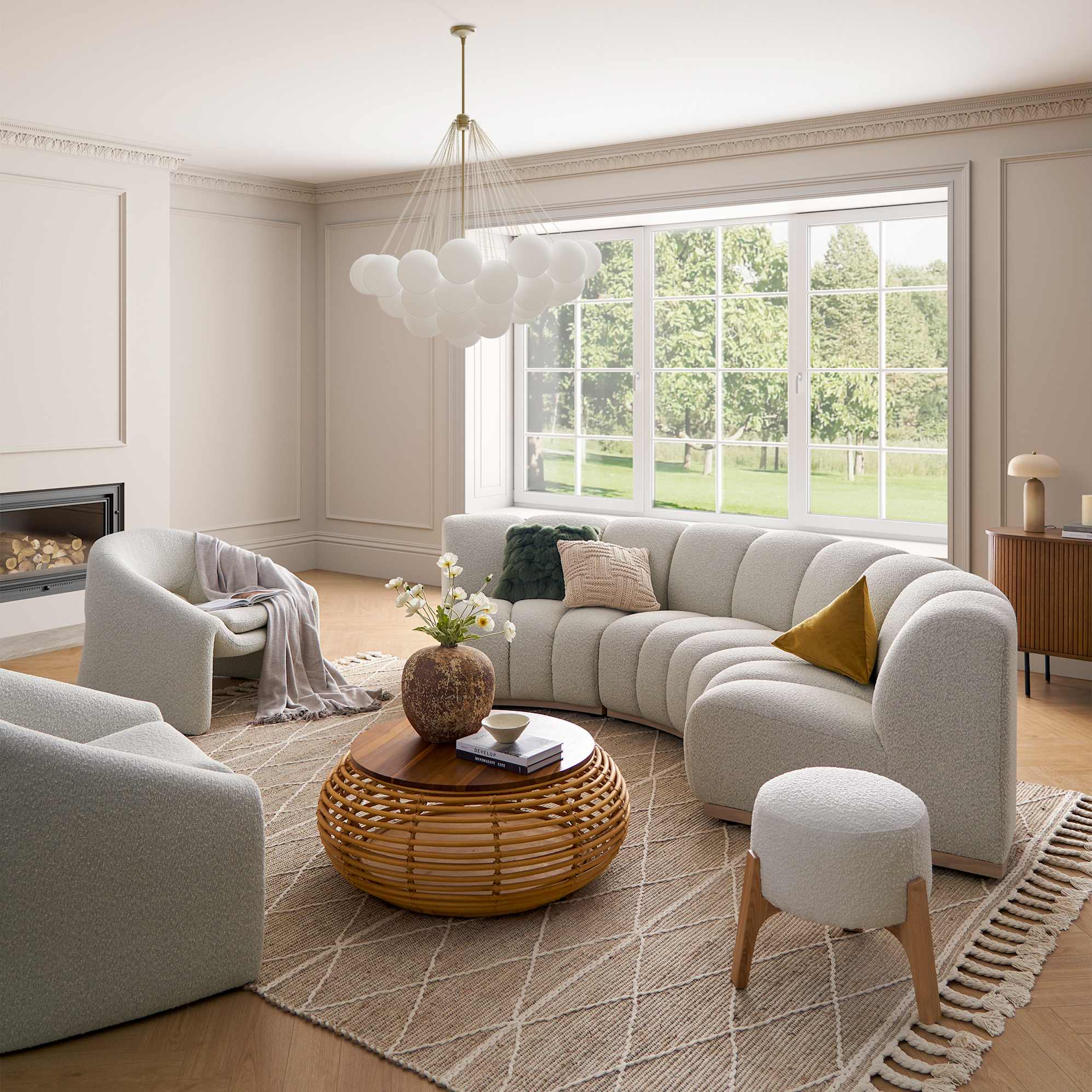 Marlow Performance Bouclé Curve Sofa 4