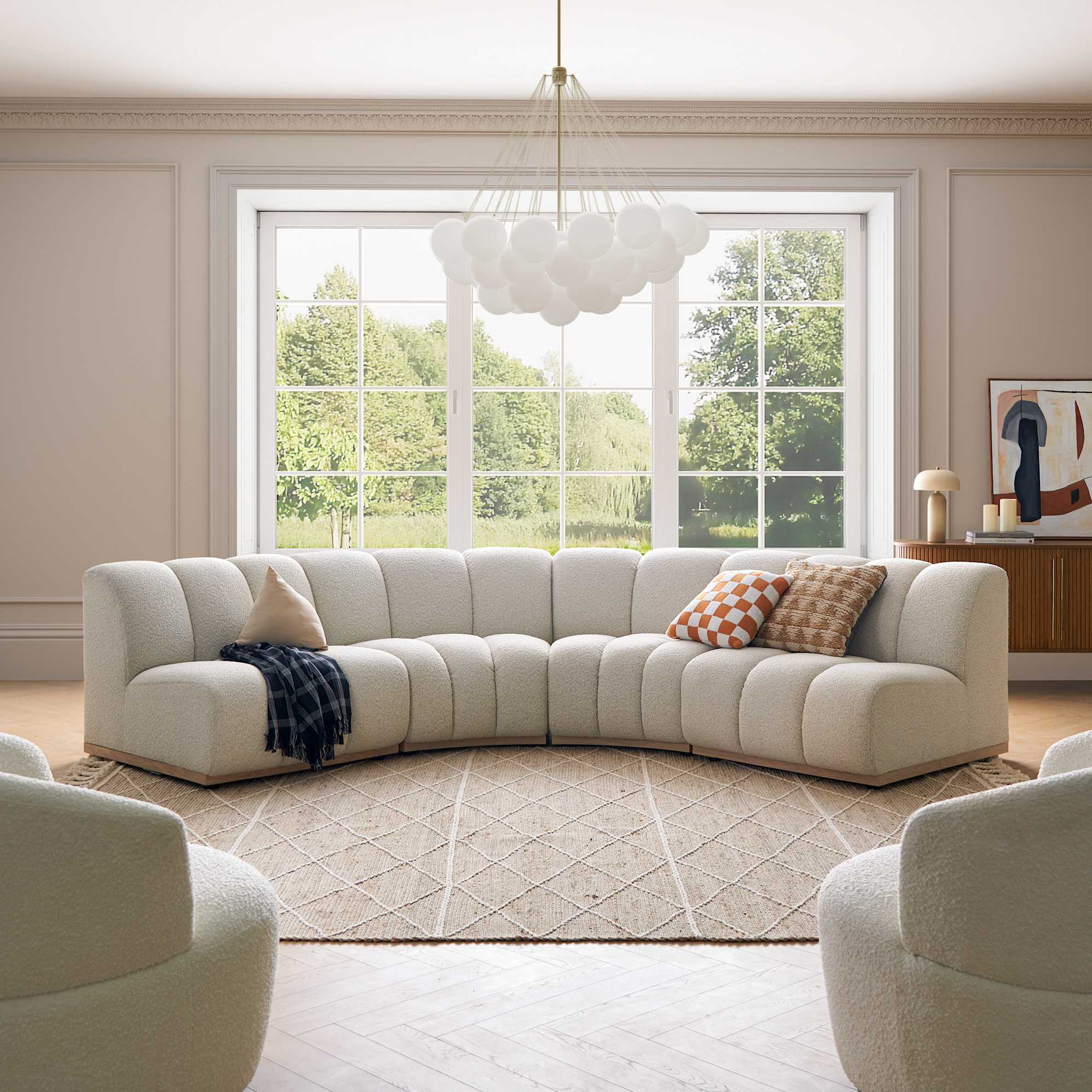 Marlow Performance Bouclé L-Shape Sectional Couch 4