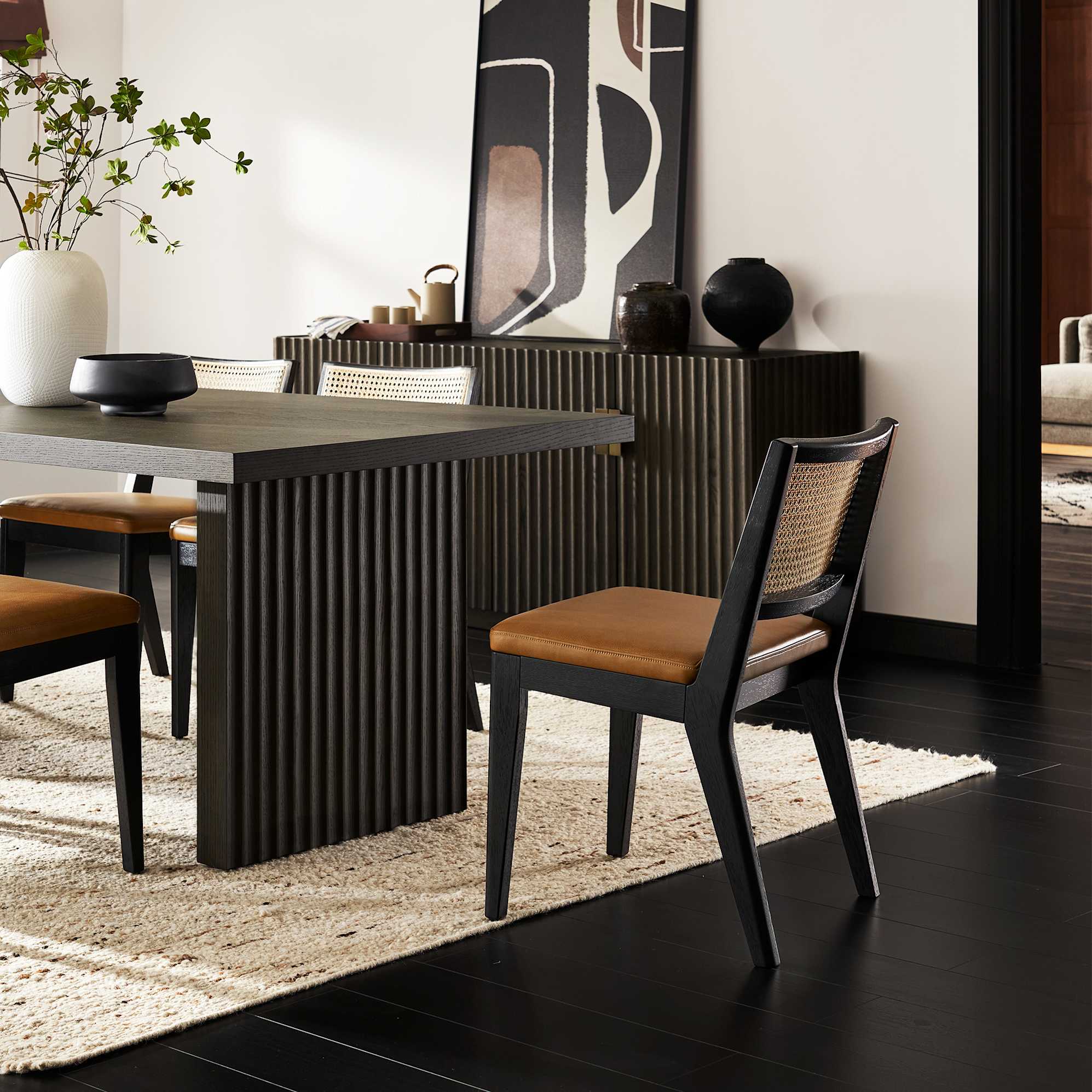 Sloane Cane and Leather Chair 4