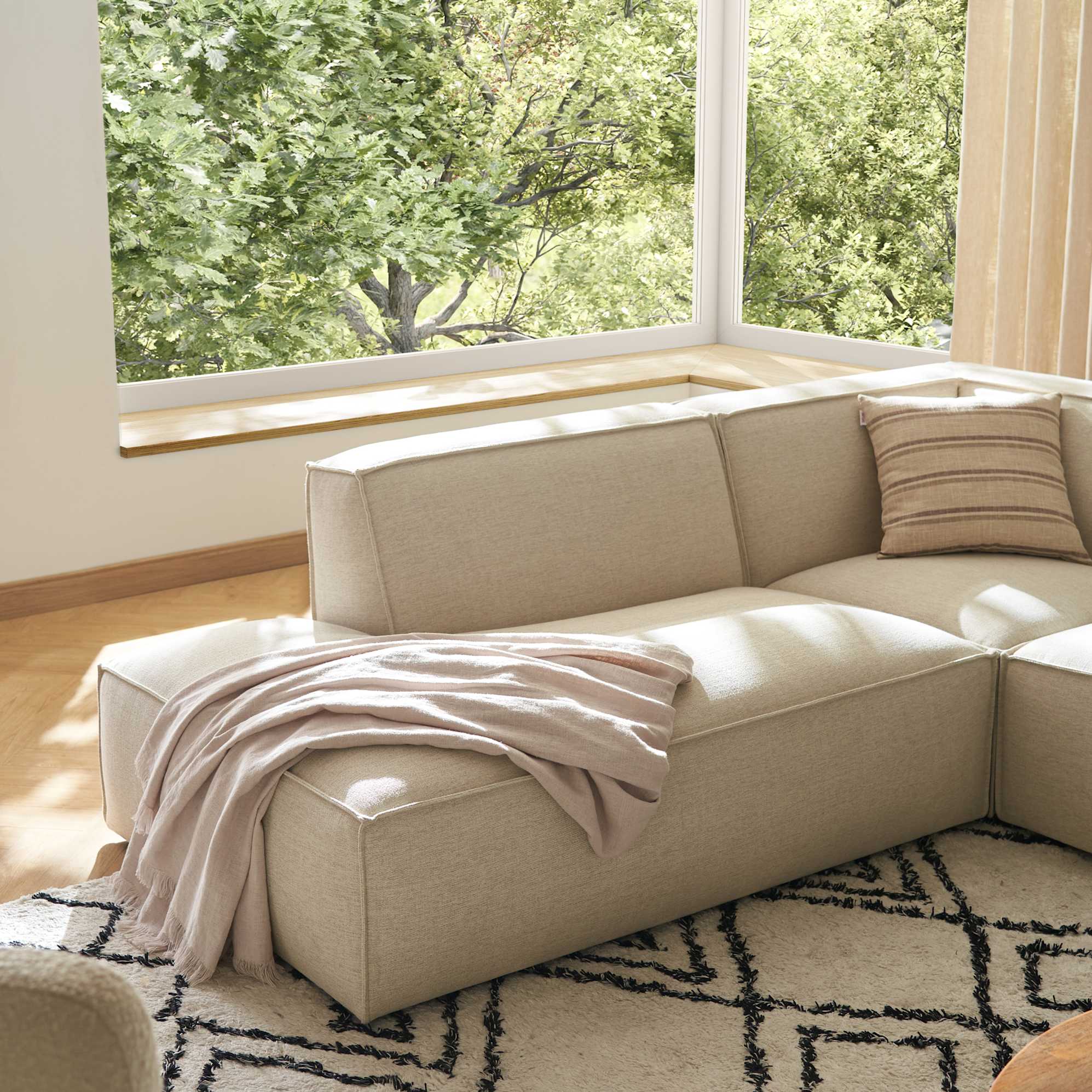 Jonathan Extended Side Chaise Sofa with Ottoman 4