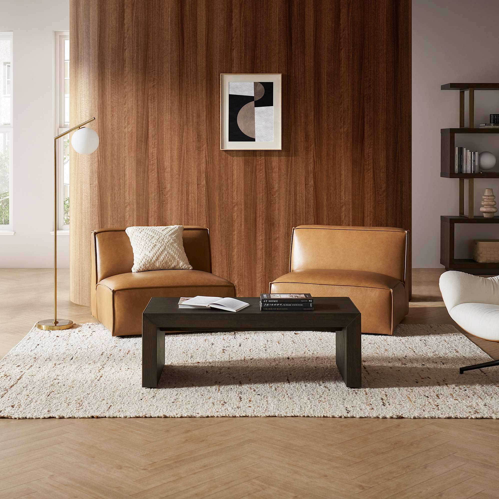 Jonathan Leather Armless Couch 4