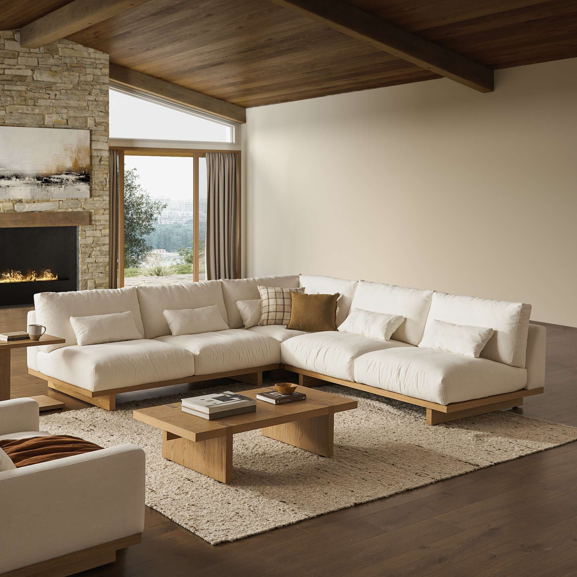 Mori Performance Fabric Armless 2 Seater Couch 3