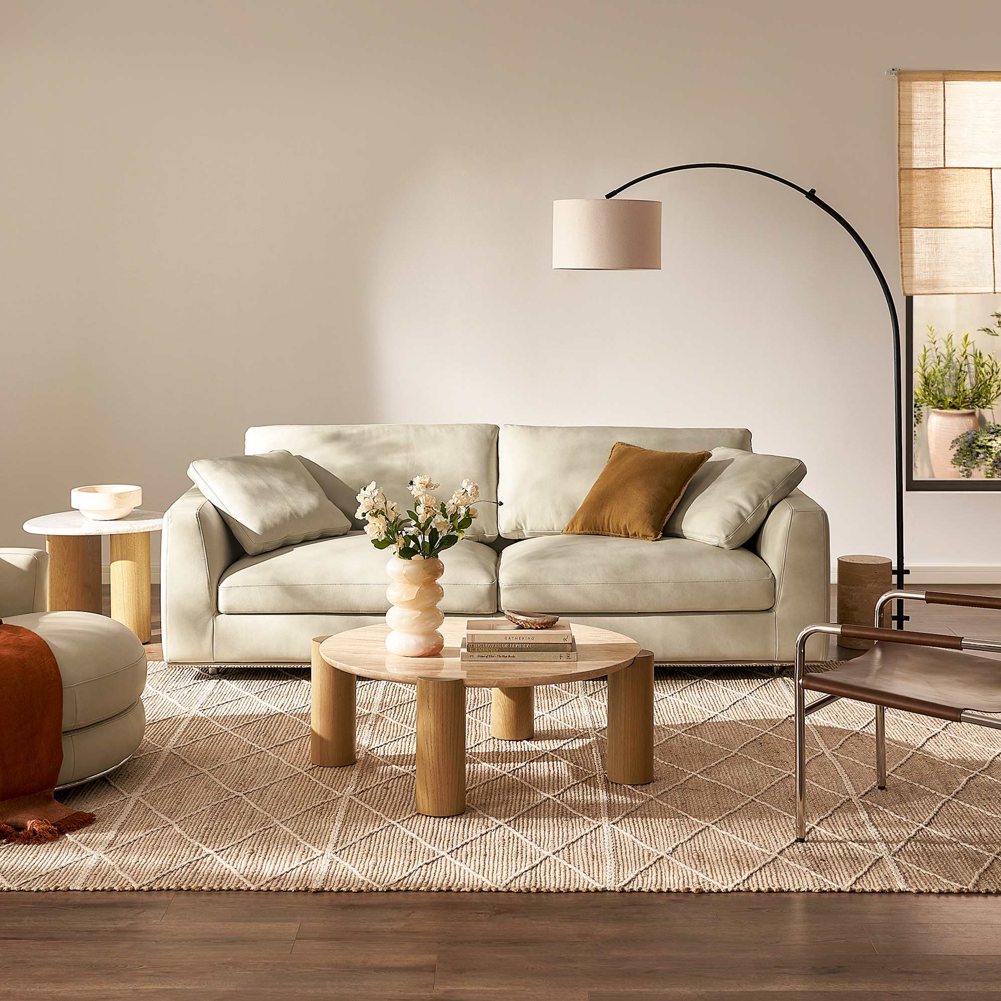 Albie Travertine Round Coffee Table 3
