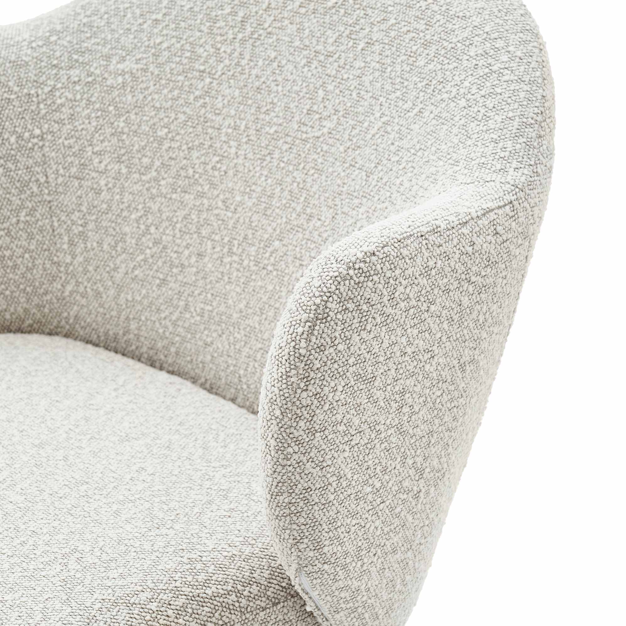 Simone Performance Bouclé Office Chair, Matte Black 3