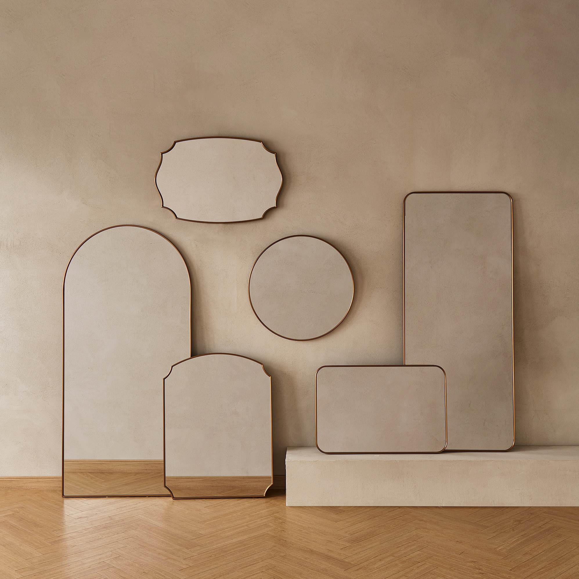 Aria Rounded Rectangle Wall Mirror 4