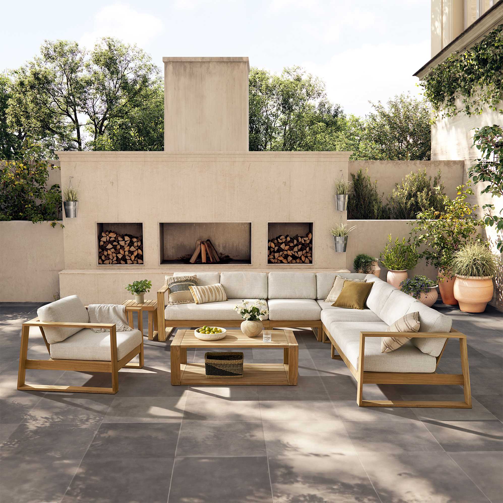 Rio Outdoor Extended L-Shape Sectional Sofa 2