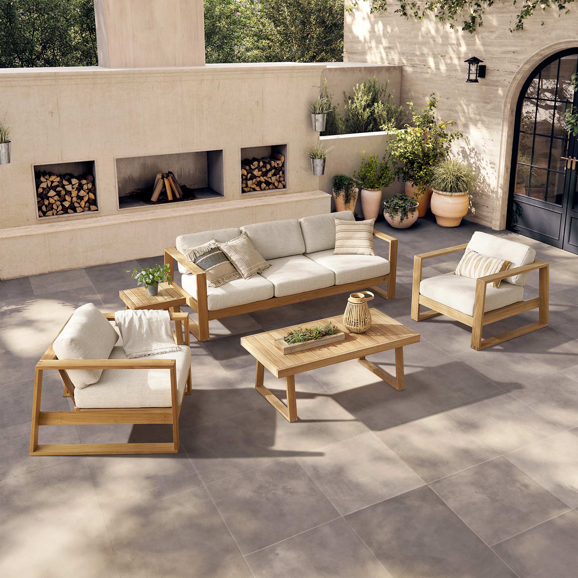 Rio Outdoor Teak Left Arm 1 Seater Couch 1