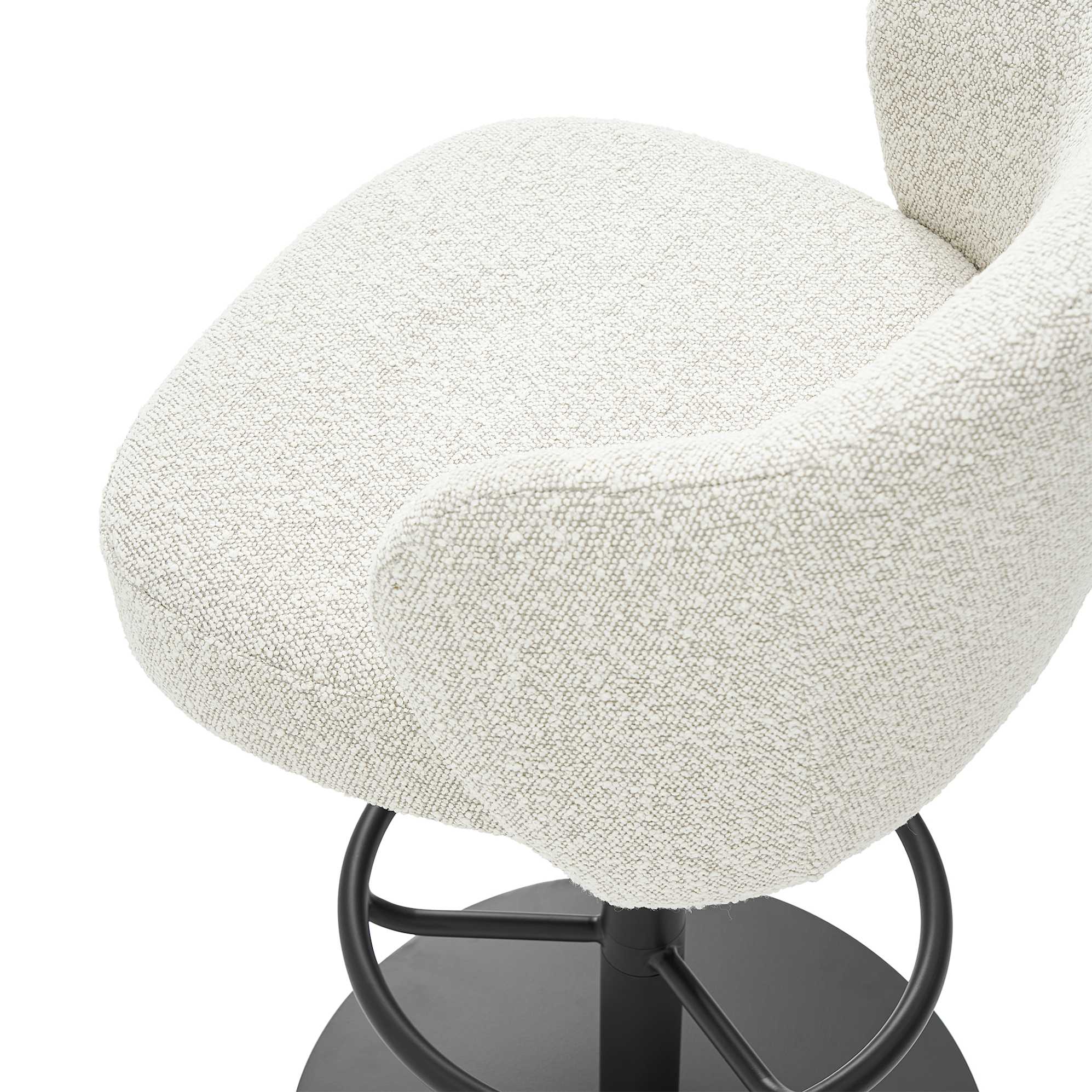 Simone Performance Bouclé Counter Stool, Matt Black 2