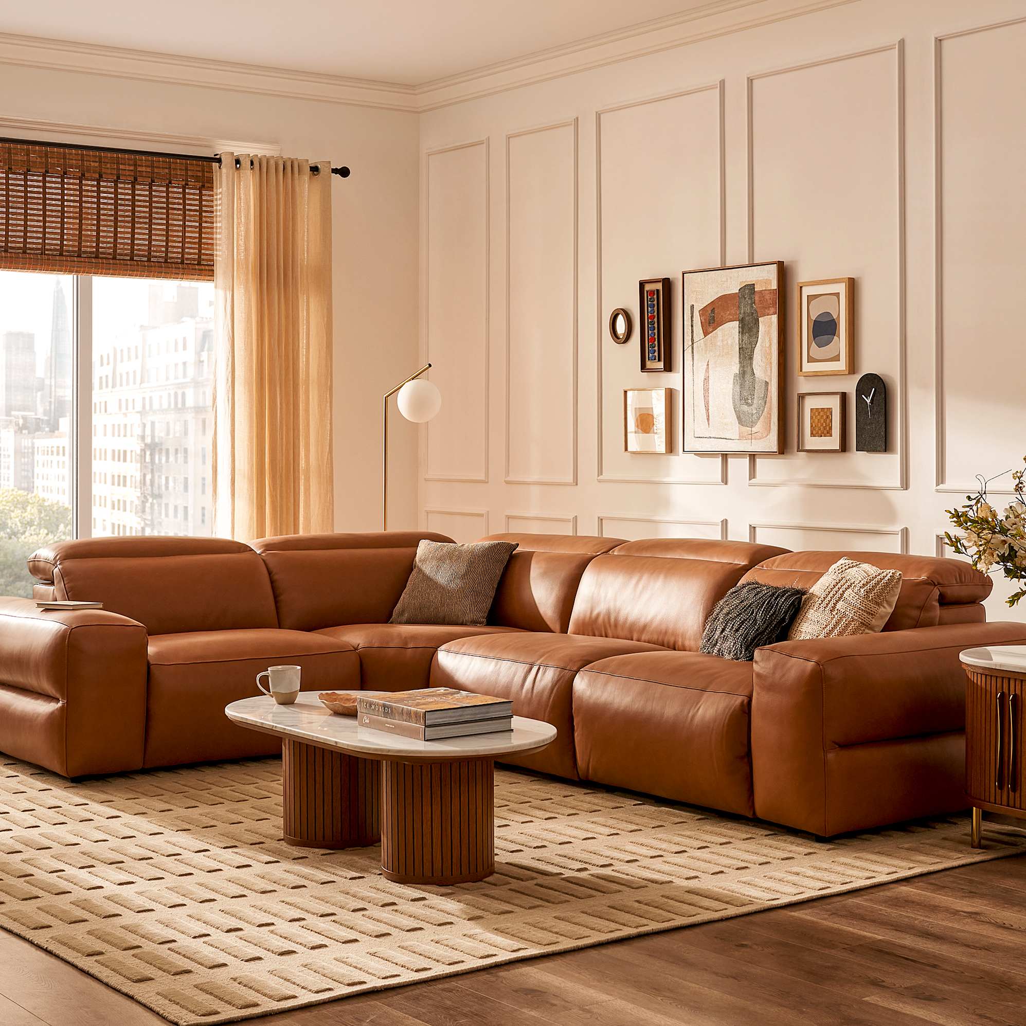 Jaron Leather Corner Sofa 2