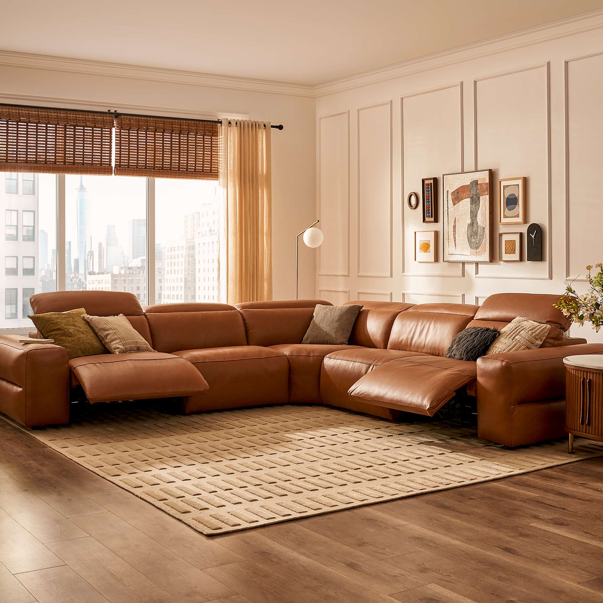 Jaron Leather Corner Couch 3
