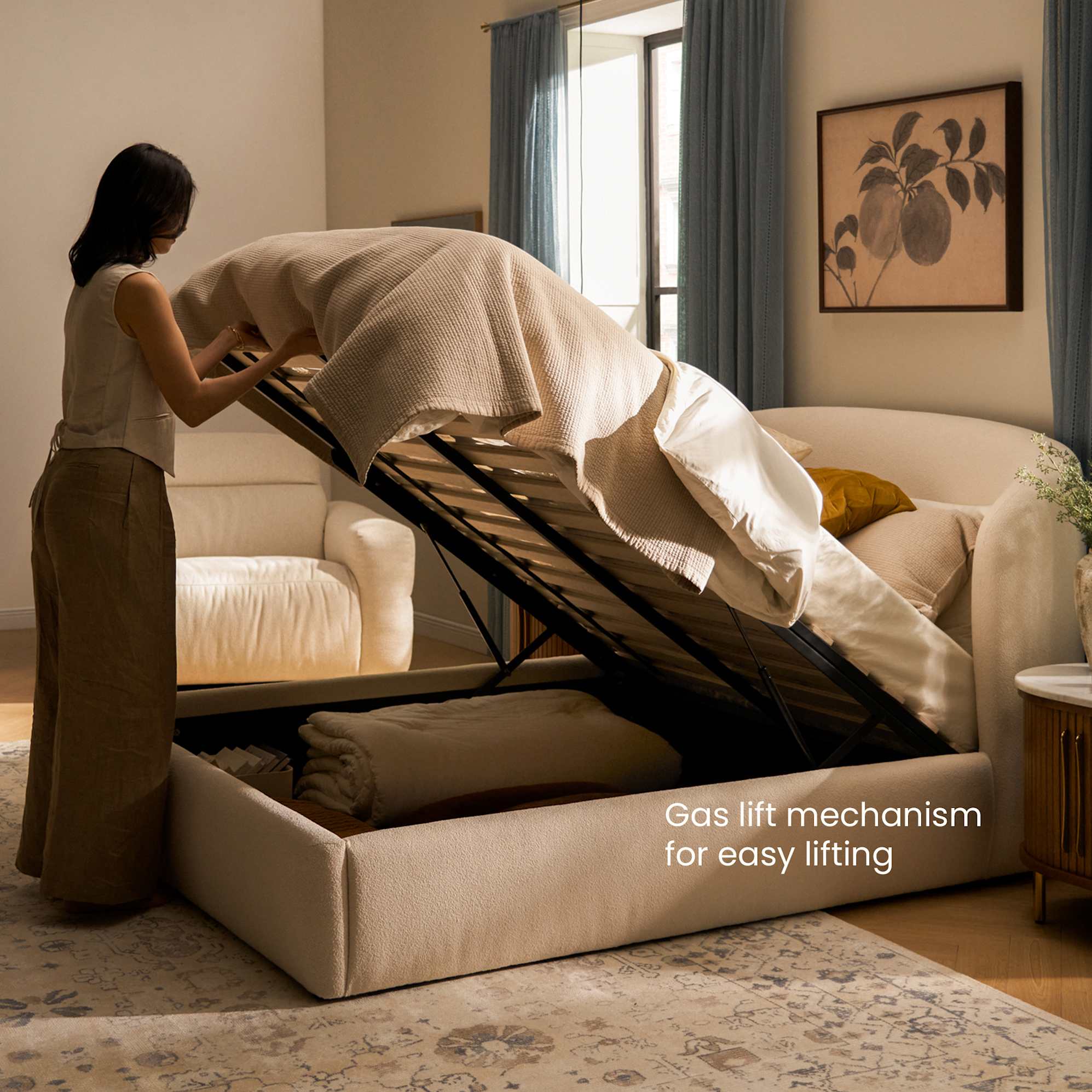 Auburn Performance Bouclé Storage Bed 3