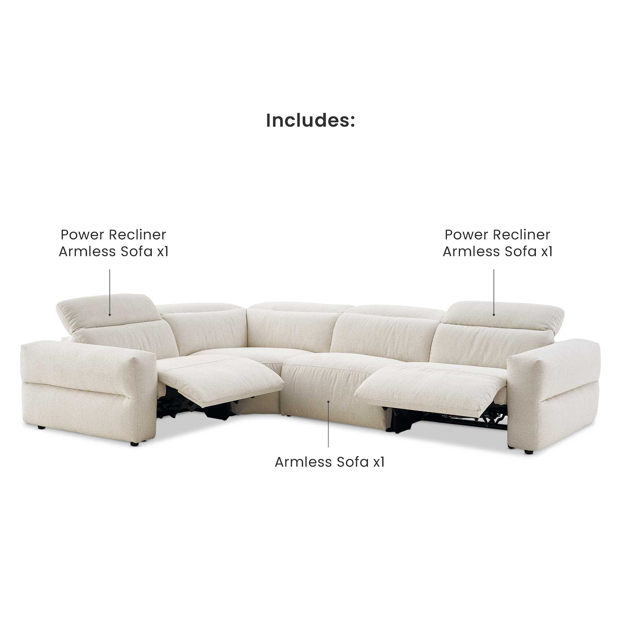 Jaron Performance Fabric Recliner Chaise Sectional Sofa 3