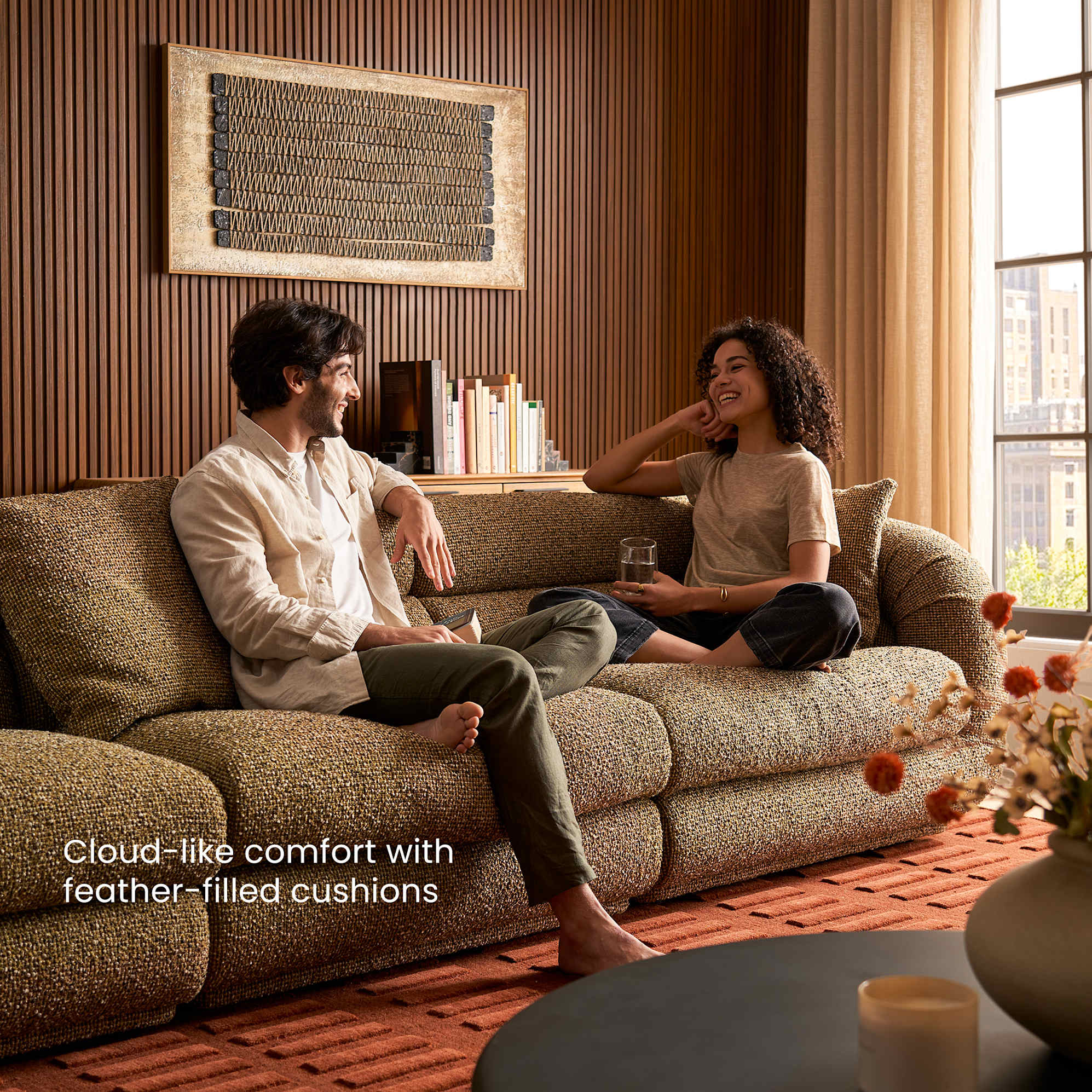 Solari Performance Fabric Armless Couch | Castlery US