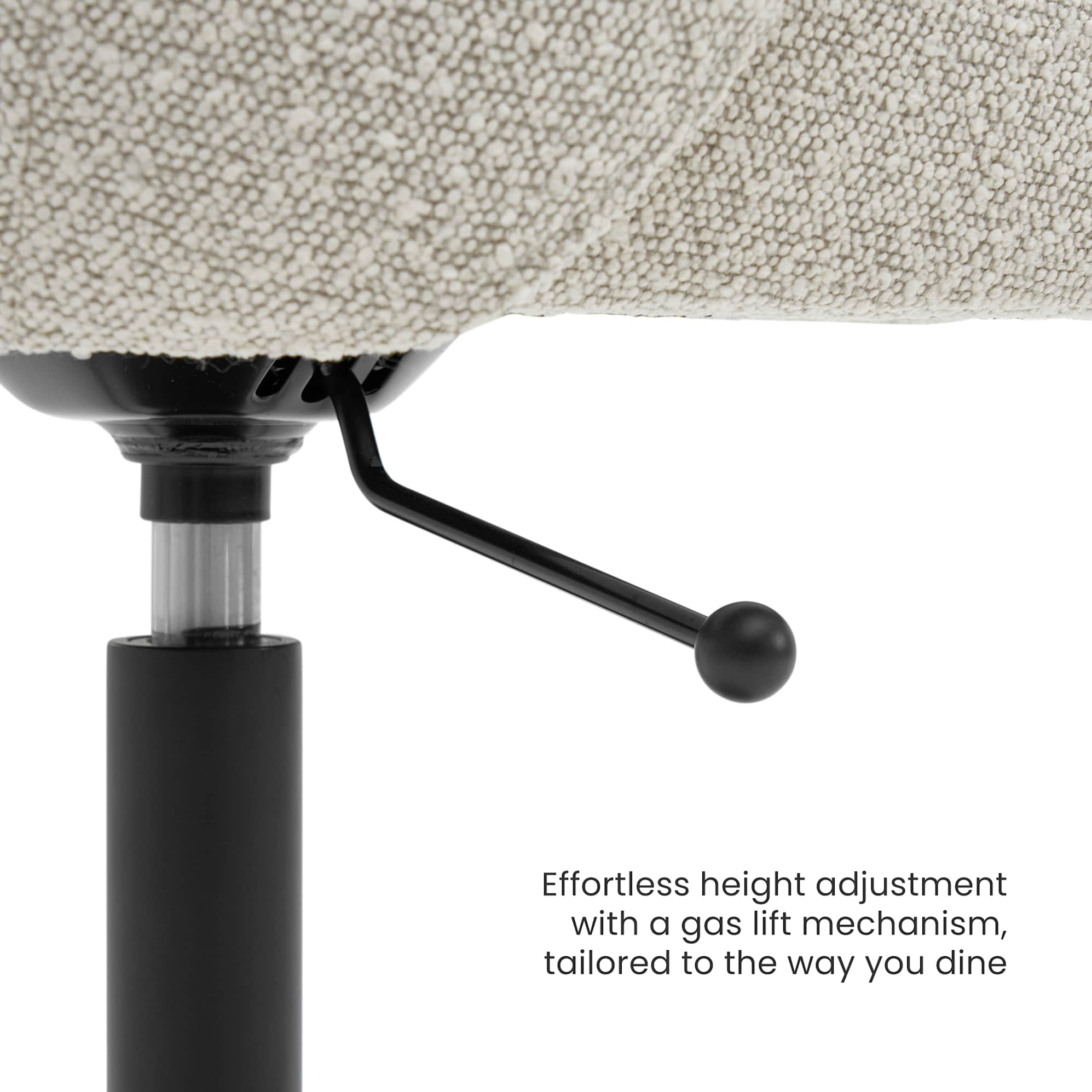 Simone Performance Bouclé Counter Stool, Matt Black 3