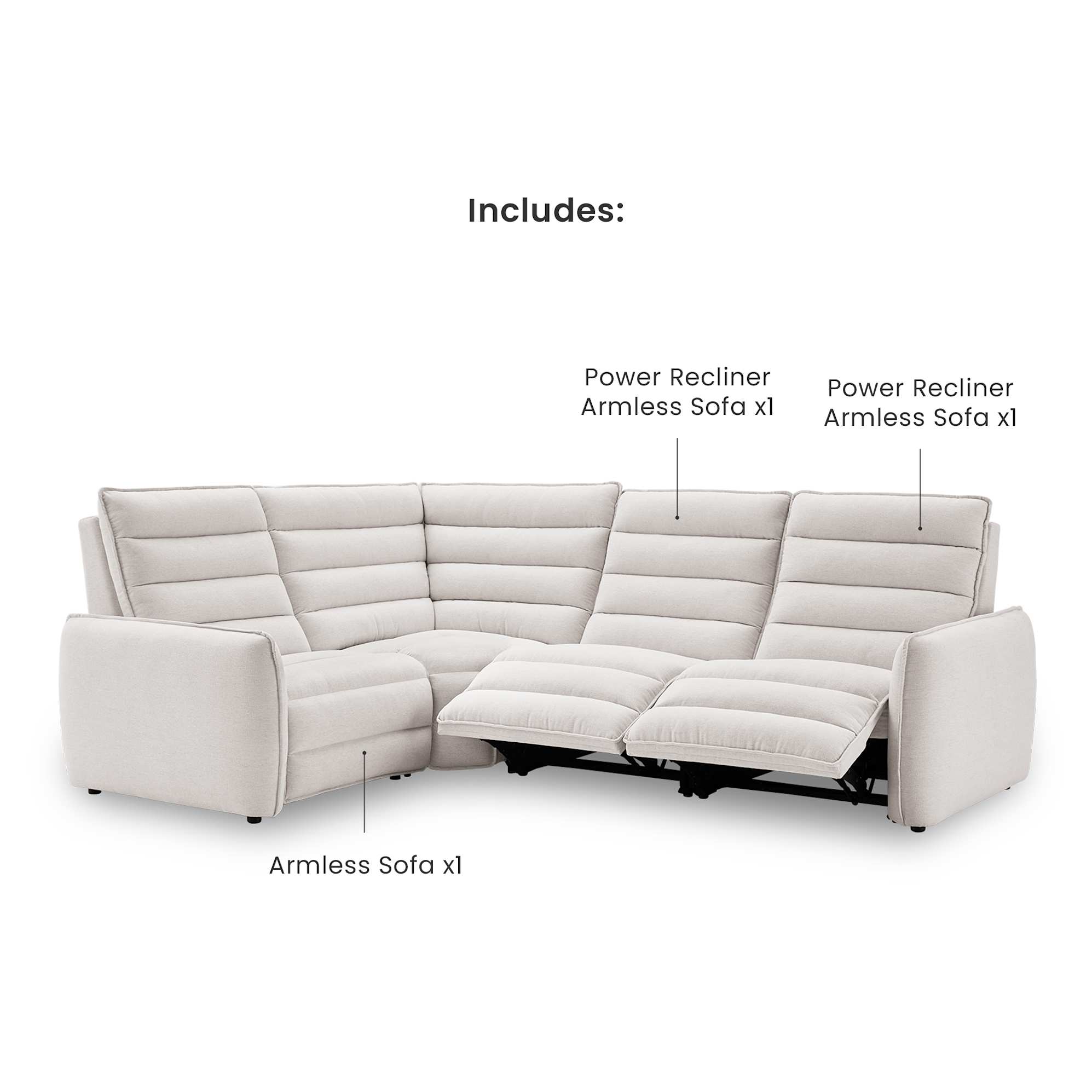 Reverie Performance Fabric Power Recliner Chaise Sectional Sofa 3